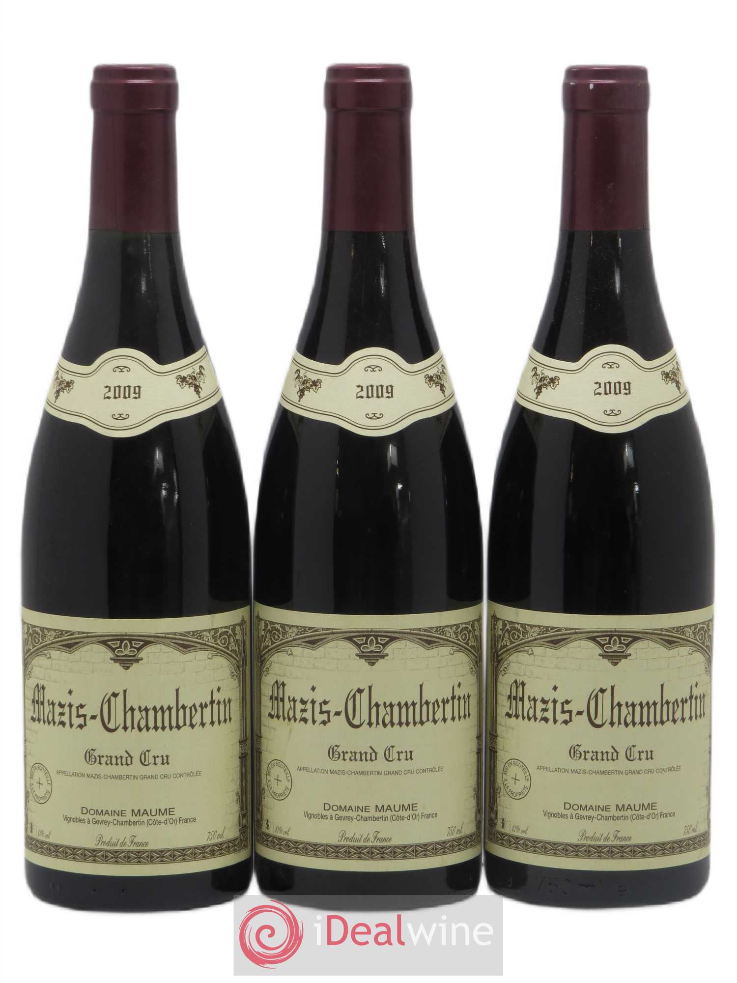 Mazis-Chambertin Grand Cru Maume (Domaine) (sans prix de réserve) 2009 - Lot de 3 bouteilles - 0