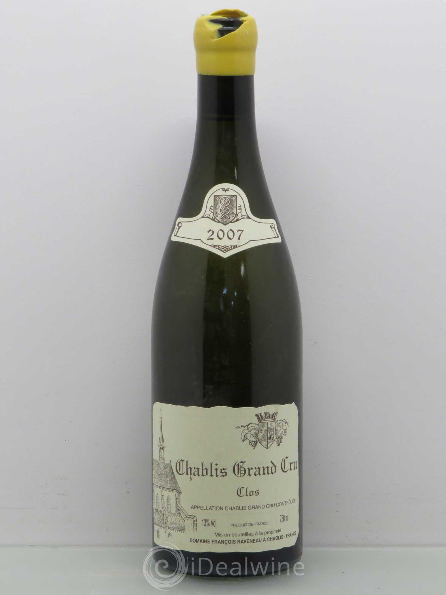 Chablis Grand Cru Clos Raveneau (Domaine) 2007 - Lot de 1 bouteille - 0