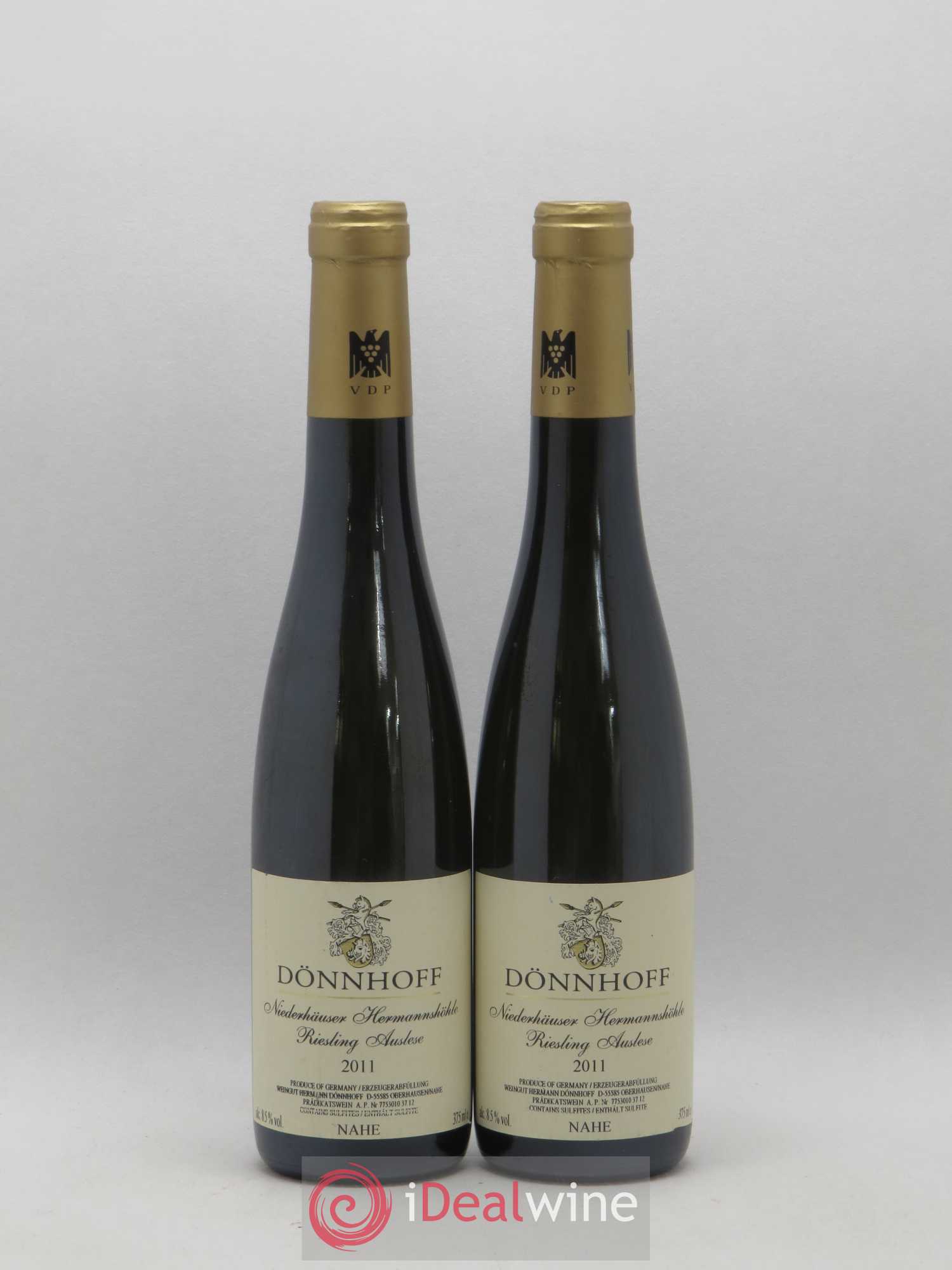 Allemagne Nahe Riesling Auslese Donnhof Niederhauser Hermannshohle 2011 - Posten von 2 Demi-Flaschen - 0