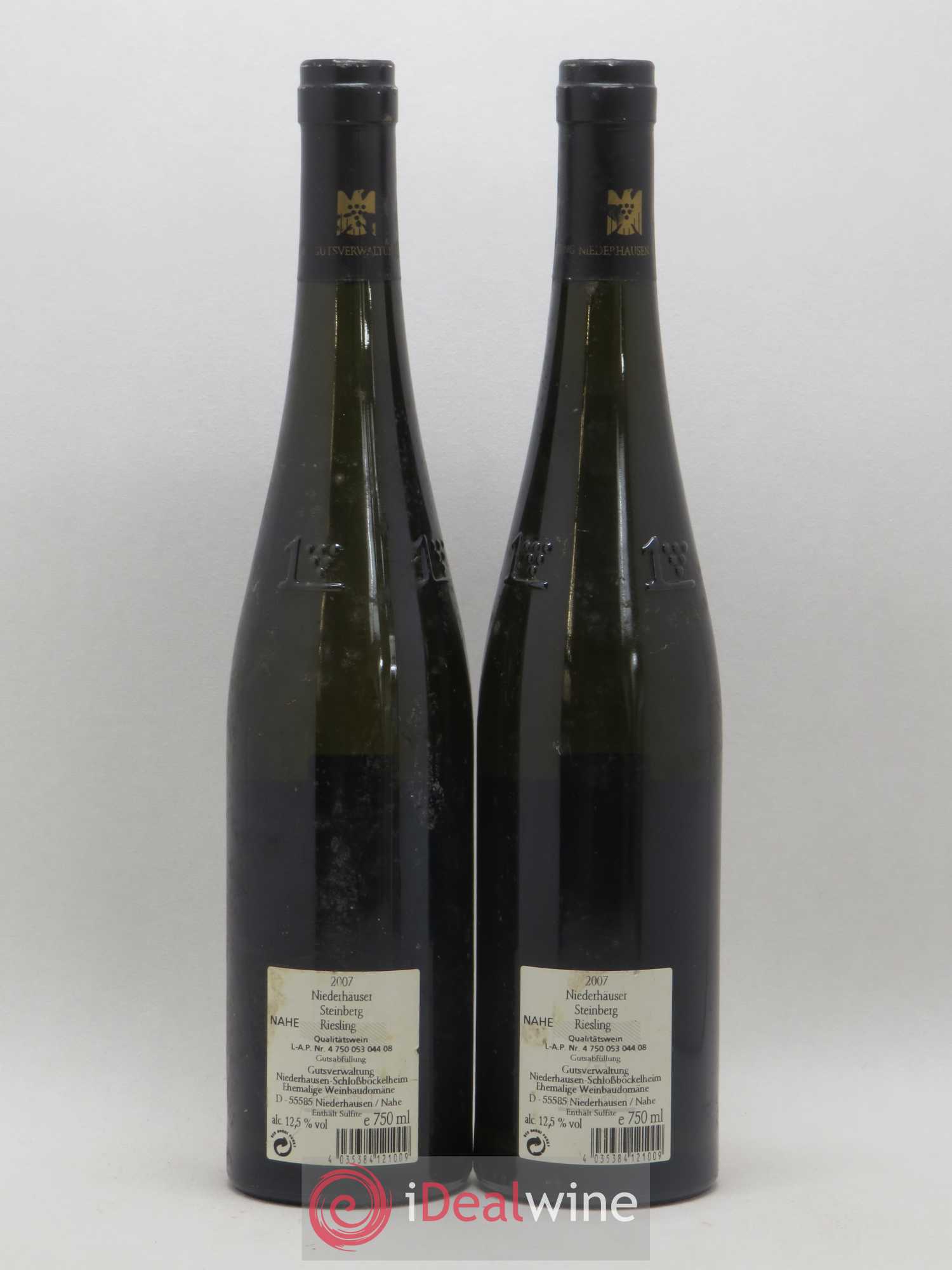 Riesling Gutsverwaltung Niederhausen Schlossbockelheim Ehemalige Weinbaudomane (sans prix de réserve) 2007 - Lotto di 2 bottiglie - 1