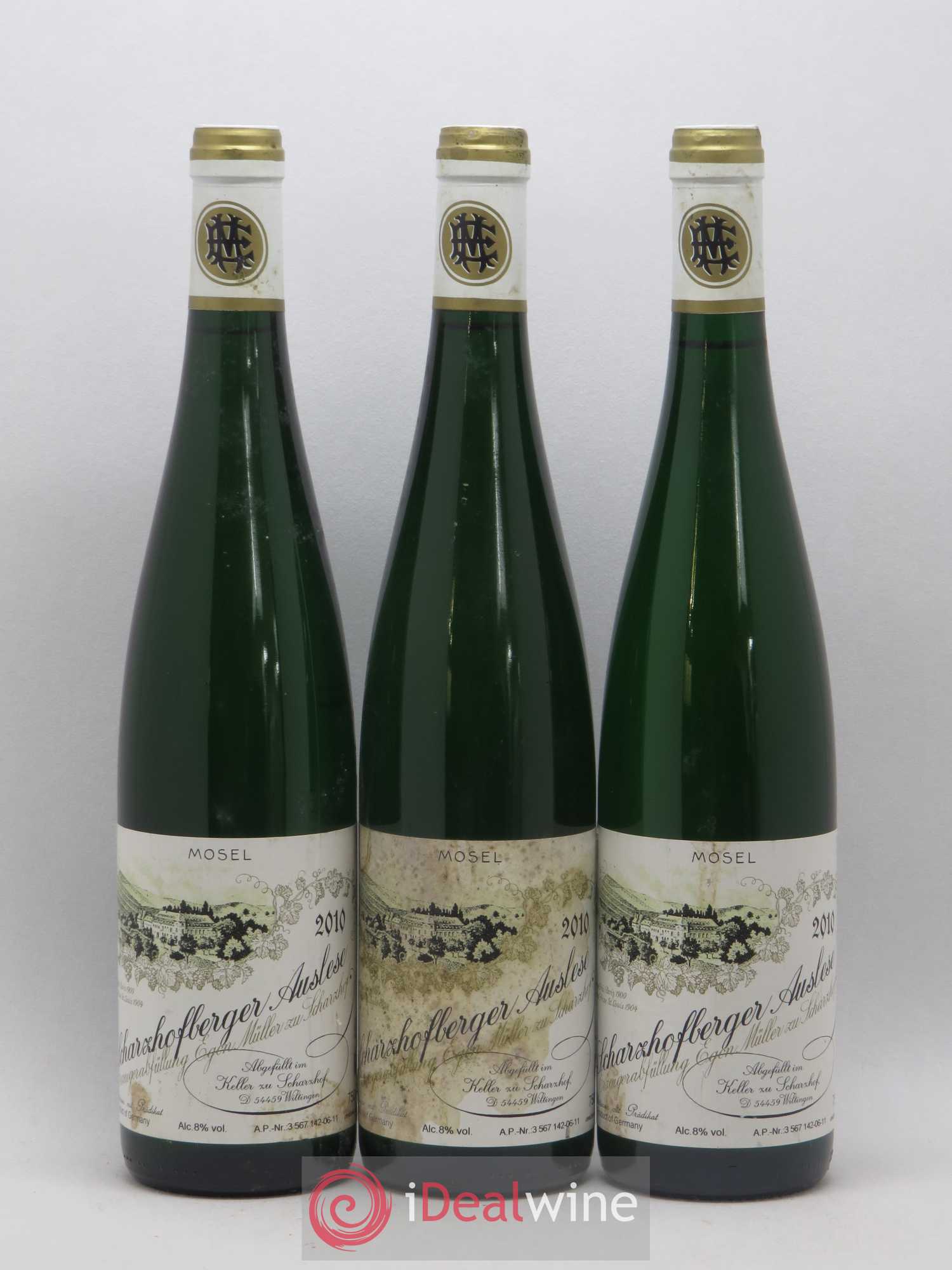 Riesling Scharzhofberger Auslese Egon Muller 2010 - Lotto di 3 bottiglie - 0