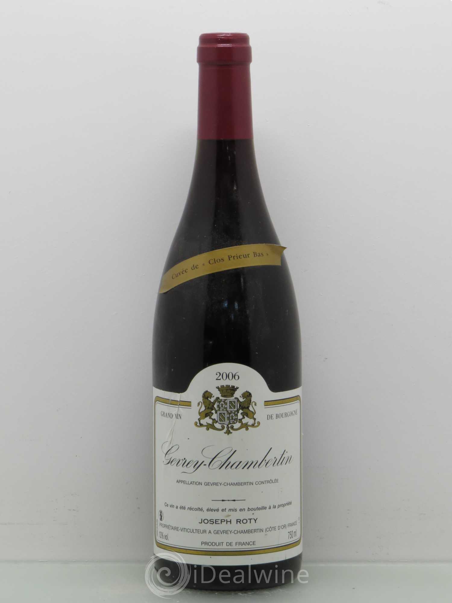 Gevrey-Chambertin Joseph Roty (Domaine) Cuvée De Clos Prieur Bas 2006 - Posten von 1 Flasche - 0
