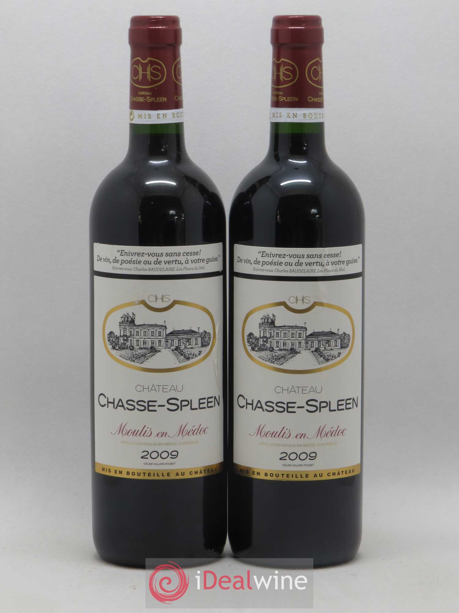 Château Chasse Spleen 2009 - Lot de 2 bouteilles - 0