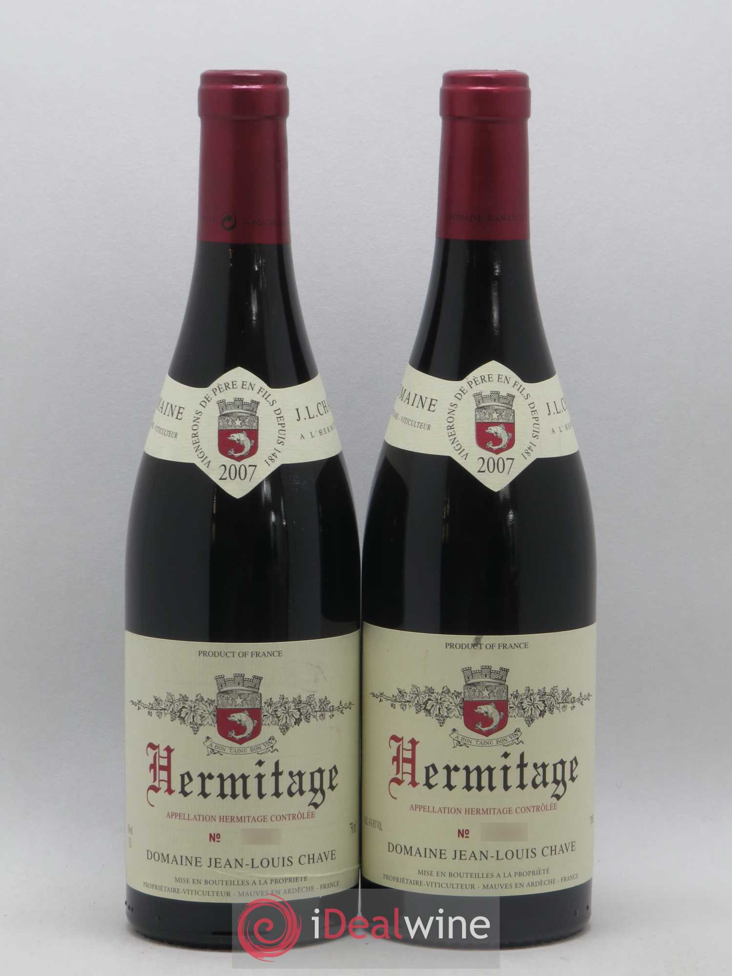 Hermitage Jean-Louis Chave 2007 - Lot de 2 bouteilles - 0