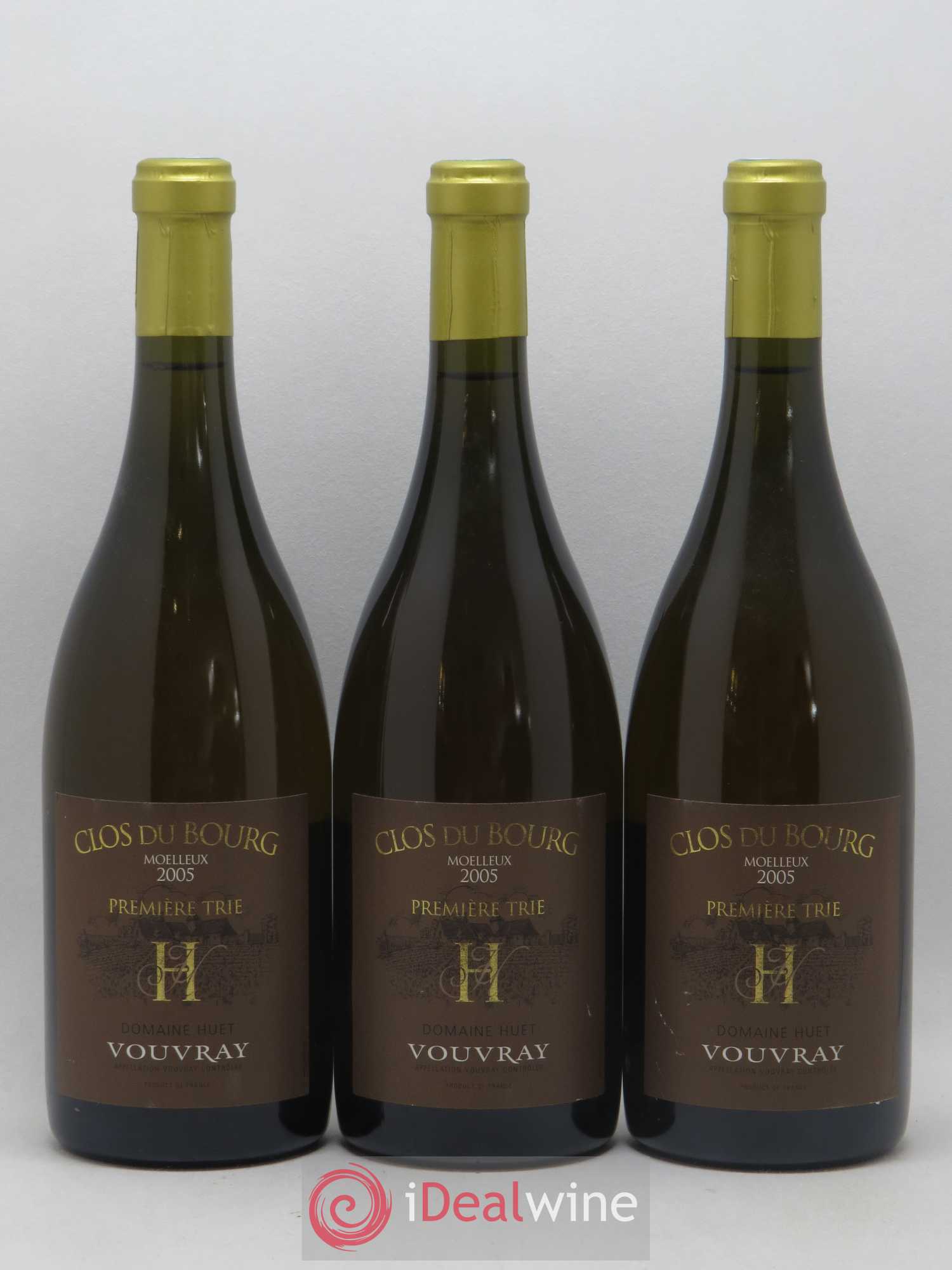 Vouvray Clos du Bourg Moelleux 1ère trie Domaine Huet 2005 - Lotto di 3 bottiglie - 0