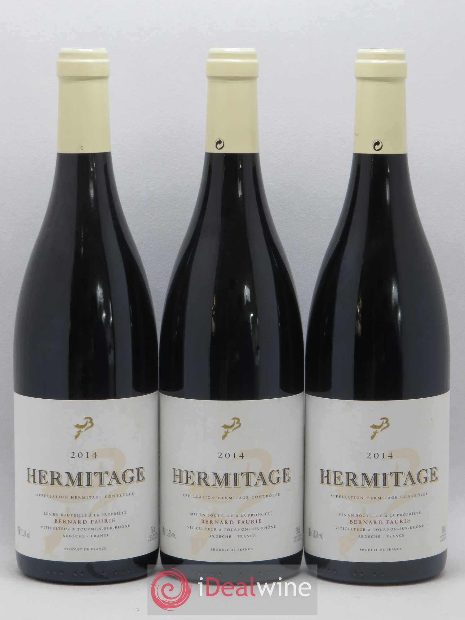 Hermitage Greffieux Bessards (capsule blanche) Bernard Faurie 2014 - Lot de 3 bouteilles - 0