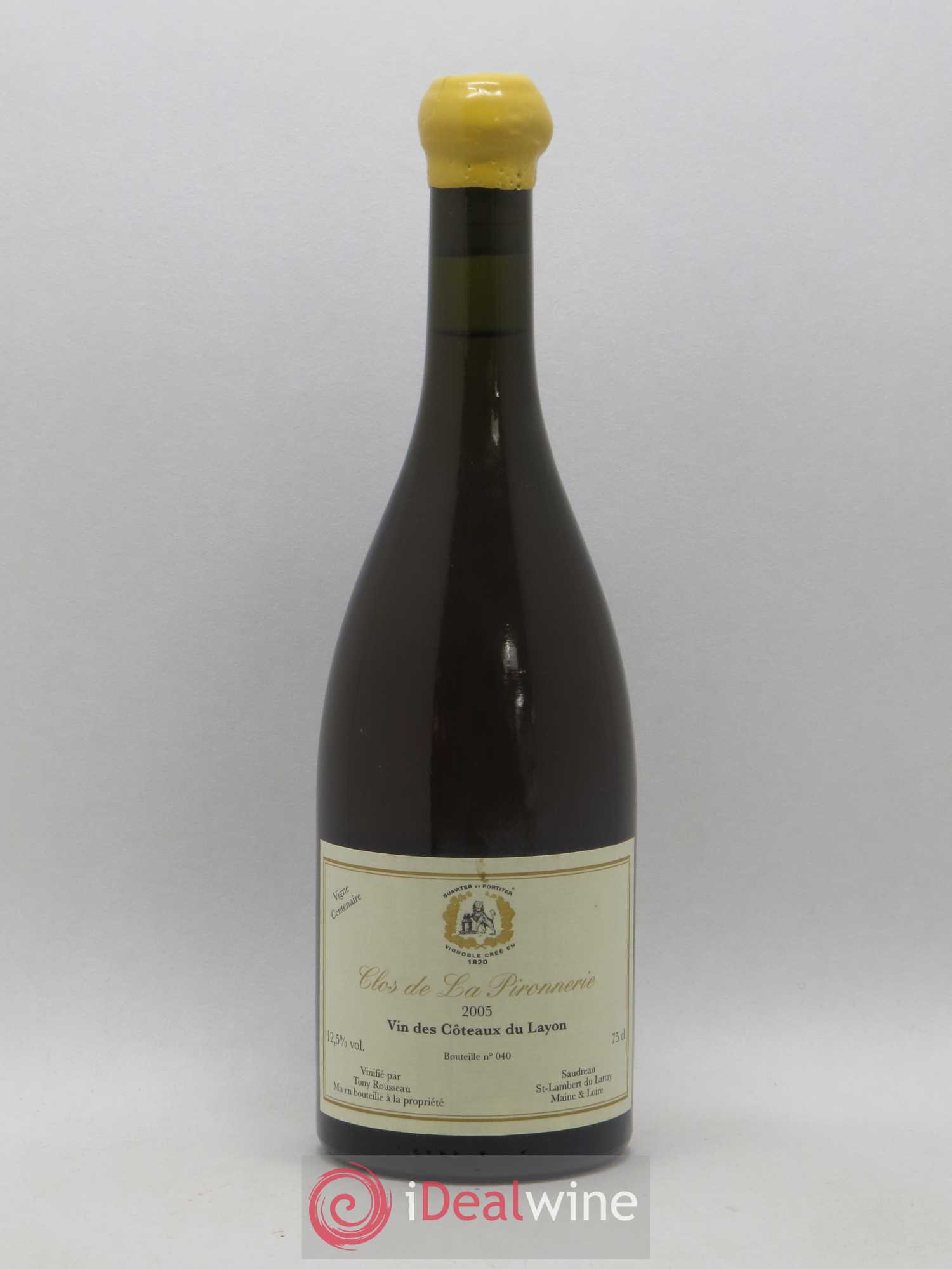Coteaux du Layon Vigne Centenaire Clos de La Pironnerie 2005 - Posten von 1 Flasche - 0