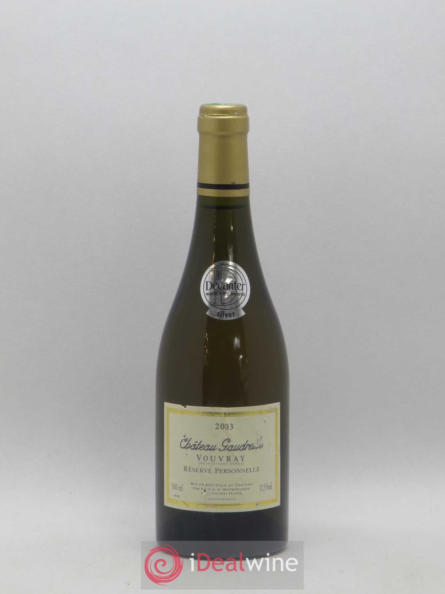 Vouvray Château Gaudrelle Réserve personnelle 50cl 2003 - Posten von 1 Flasche - 0