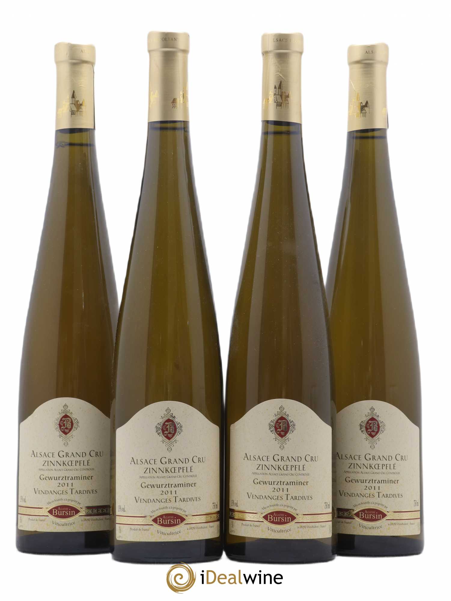 Alsace Gewurztraminer Grand Cru Zinnkoepflé Agathe Bursin Vendanges tardives 2011 - Posten von 4 Flaschen - 0