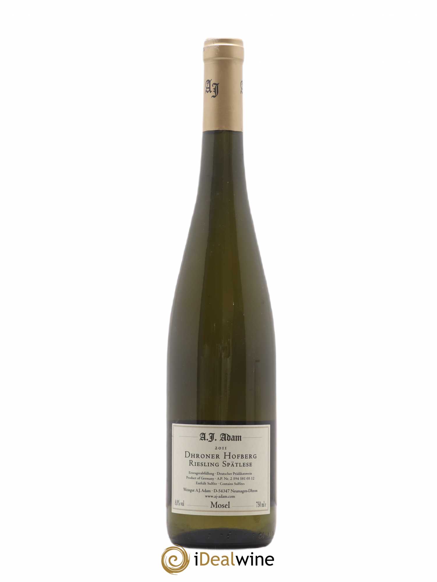 Allemagne Mosel-Saar Riesling Spatlese Ap 05 12 Weingut A.J. Adam Dhroner Hofberg 2011 - Posten von 1 Flasche - 1