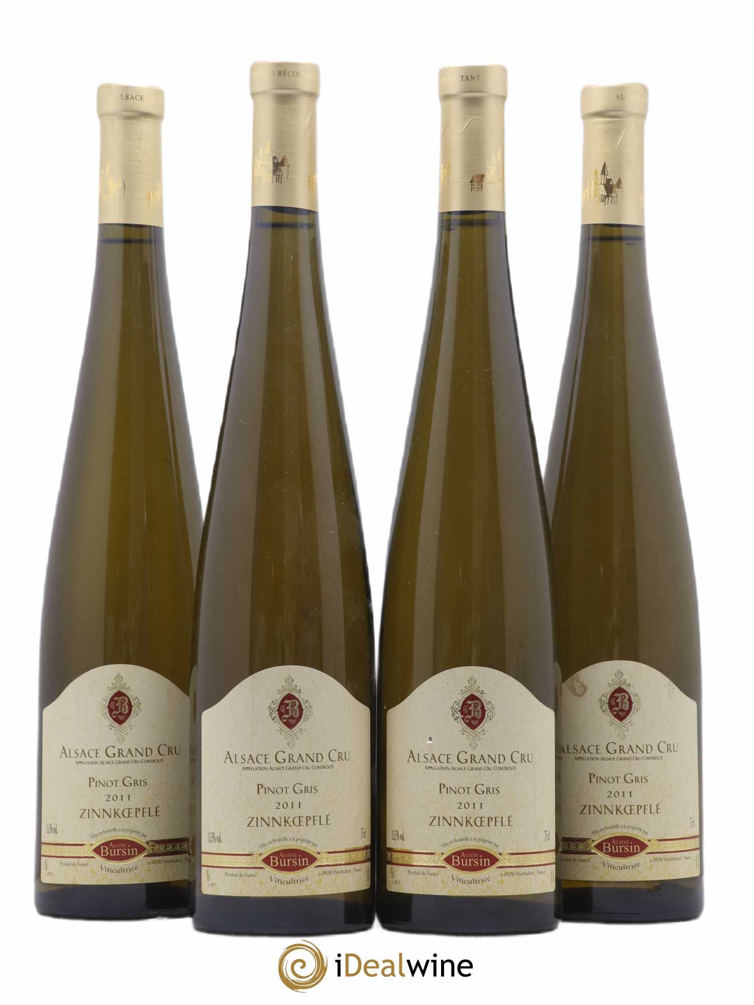 Pinot Gris Grand Cru Zinnkoepfle Domaine Agathe Bursin (sans prix de réserve) 2011 - Posten von 4 Flaschen - 0