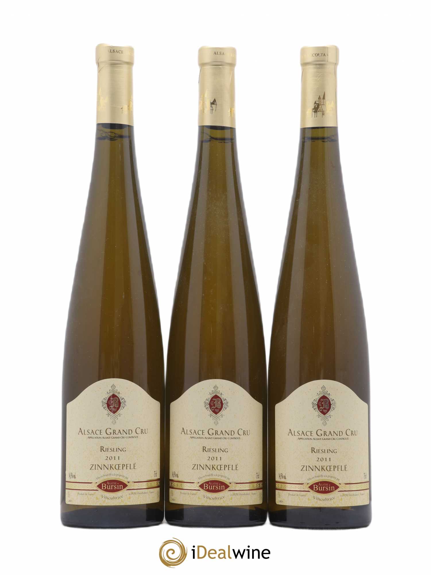 Alsace Riesling Grand Cru Zinnkoepflé Agathe Bursin 2011 - Lot de 3 bouteilles - 0