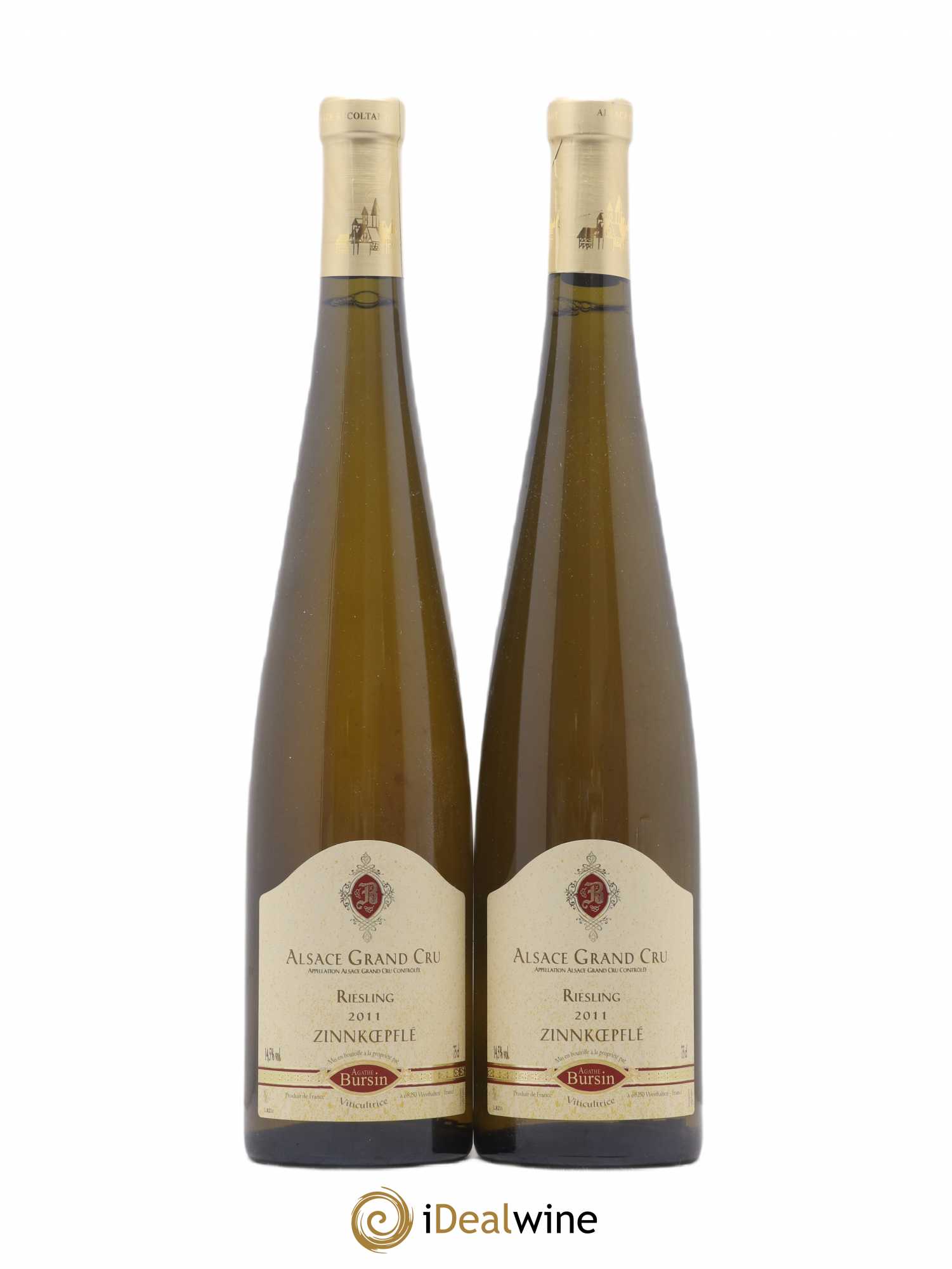 Alsace Riesling Grand Cru Zinnkoepflé Agathe Bursin 2011 - Lot de 2 bouteilles - 0