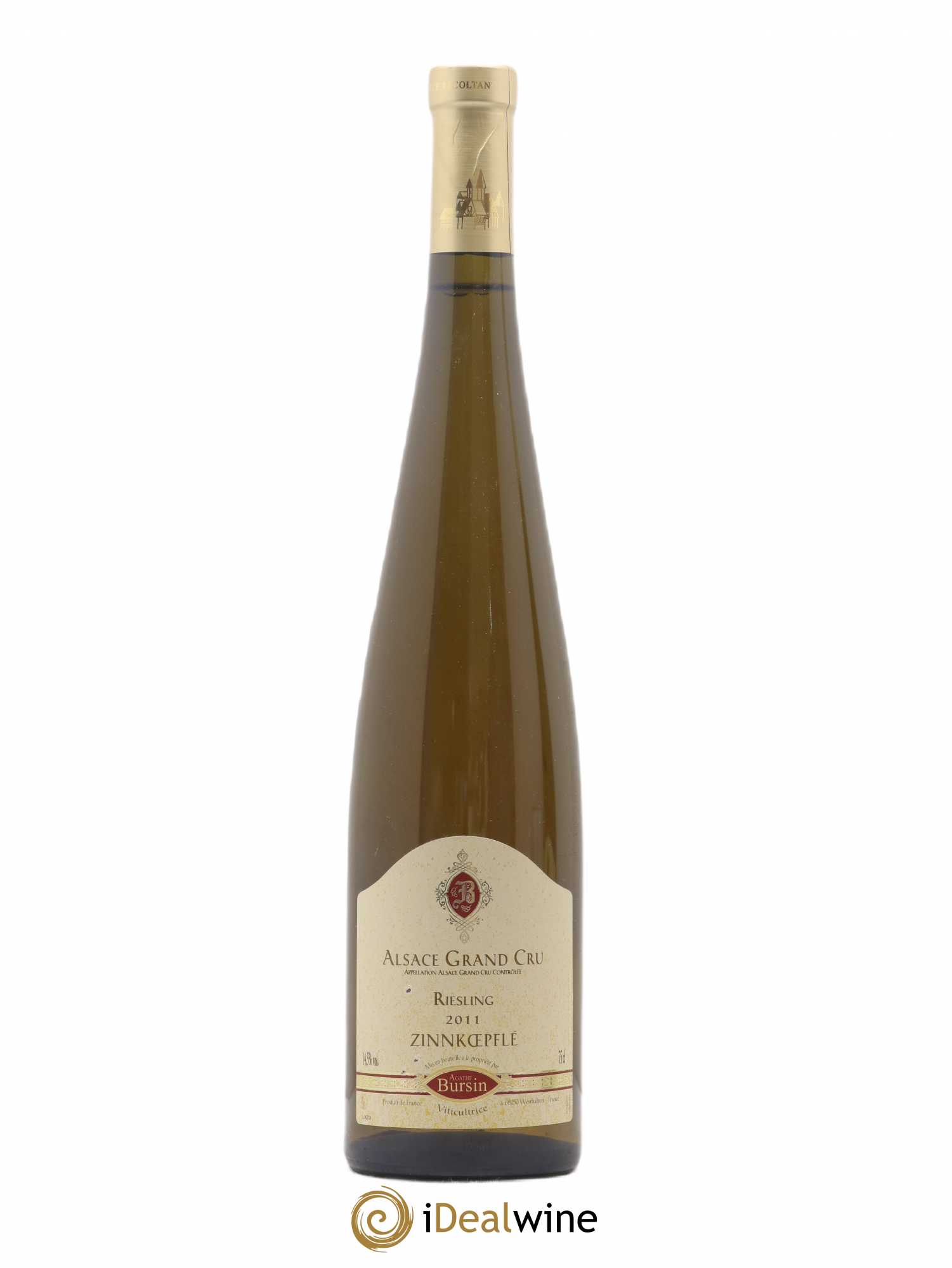 Alsace Riesling Grand Cru Zinnkoepflé Agathe Bursin 2011 - Lot de 1 bouteille - 0