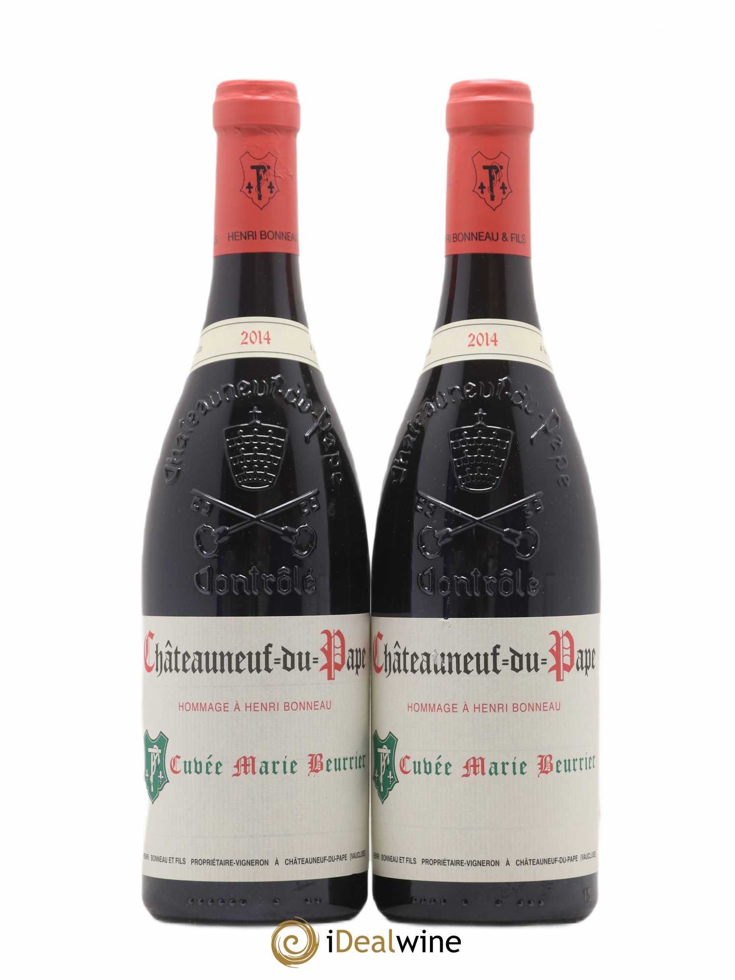 Châteauneuf-du-Pape Marie Beurrier Henri Bonneau & Fils Hommage à Henri Bonneau 2014 - Lot de 2 bouteilles - 0