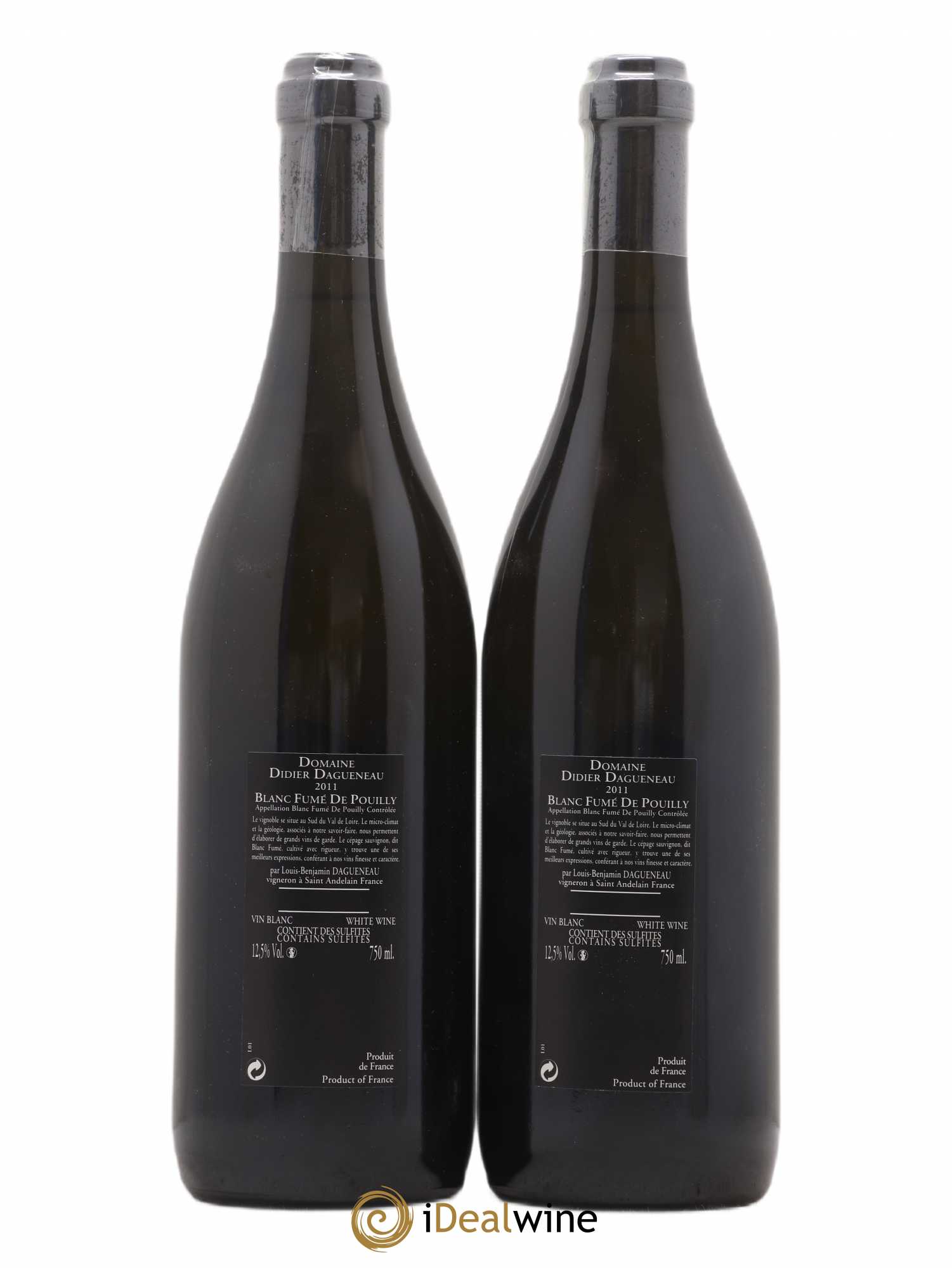 Vin de France (anciennement Pouilly-Fumé) Silex Dagueneau (Domaine Didier - Louis-Benjamin) 2011 - Lot de 2 bouteilles - 1