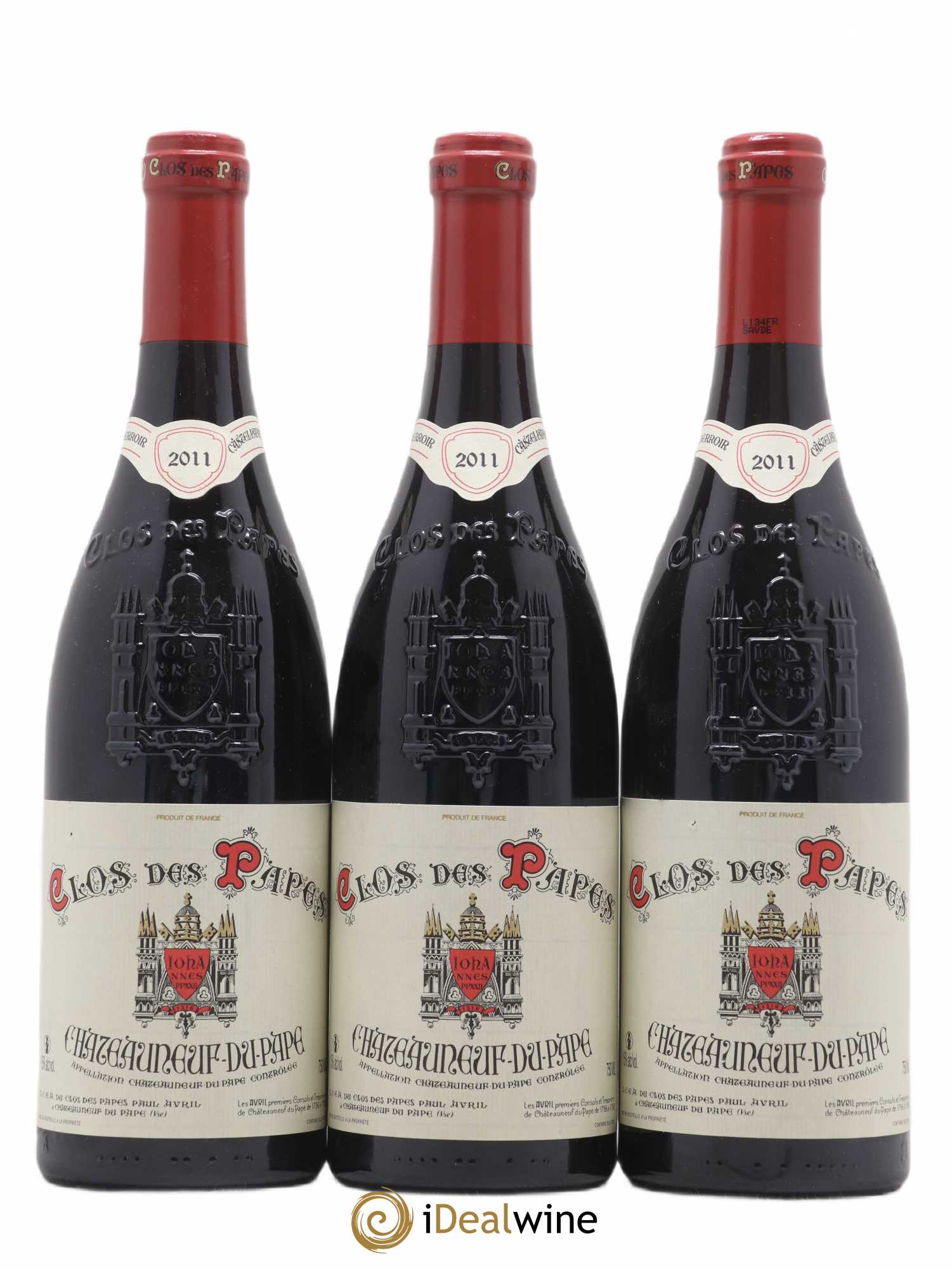 Châteauneuf-du-Pape Clos des Papes - Paul Avril 2011 - Lot de 3 bouteilles - 0