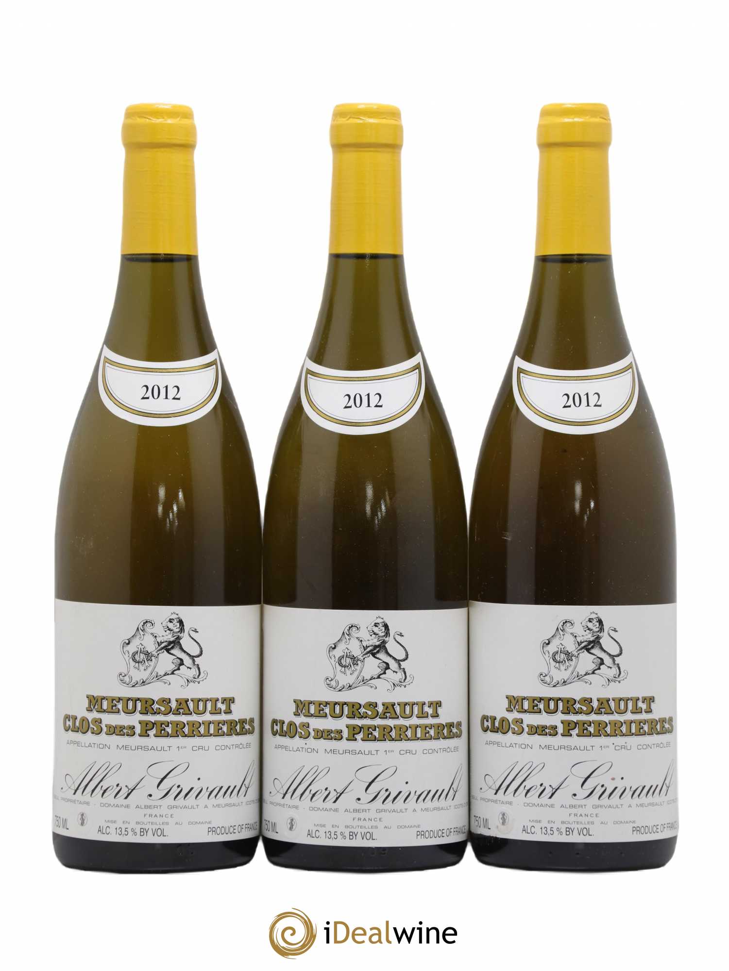 Meursault 1er Cru Clos des Perrières Monopole Albert Grivault 2012 - Lot de 3 bouteilles - 0
