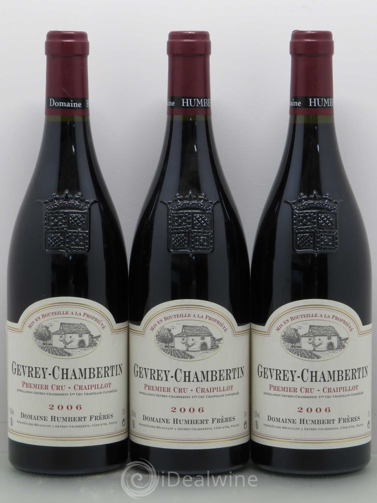 Gevrey-Chambertin 1er Cru Craipillot Humbert (Domaine) 2006 - Lot de 3 bouteilles - 0