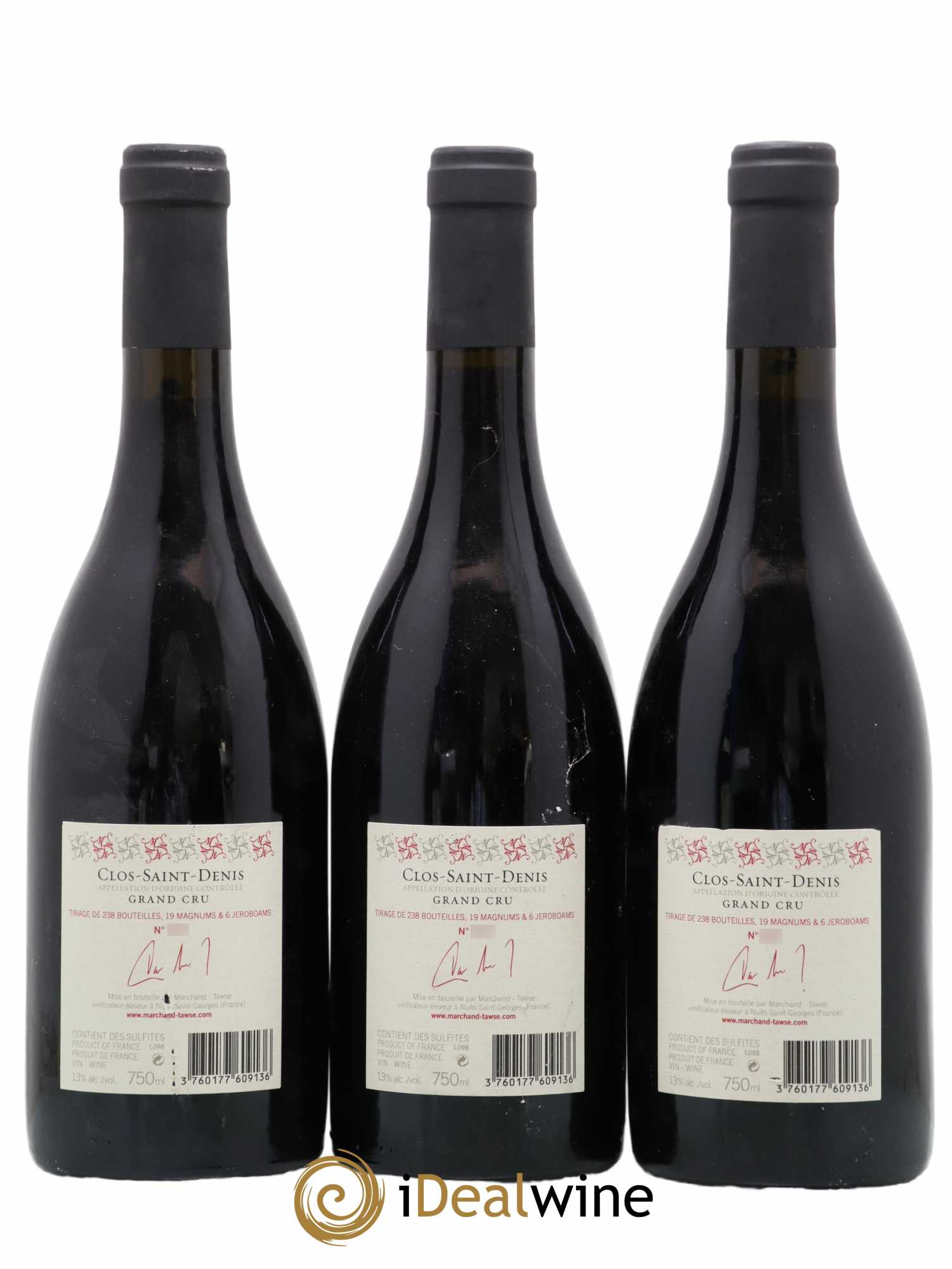 Clos Saint-Denis Grand Cru Domaine Marchand Tawse 2009 - Lot de 3 bouteilles - 1
