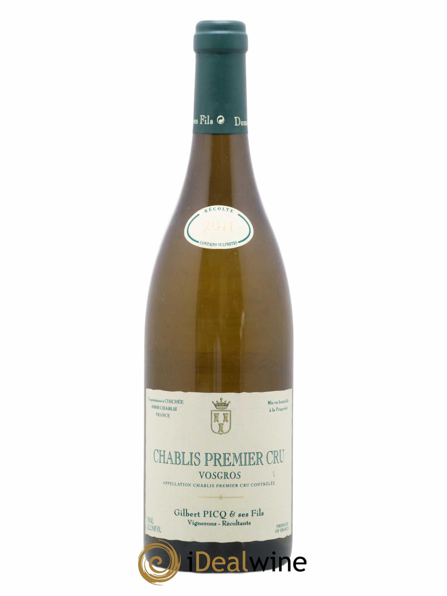 Chablis 1er Cru Vosgros Gilbert Picq et Fils 2011 - Lot de 1 bouteille - 0