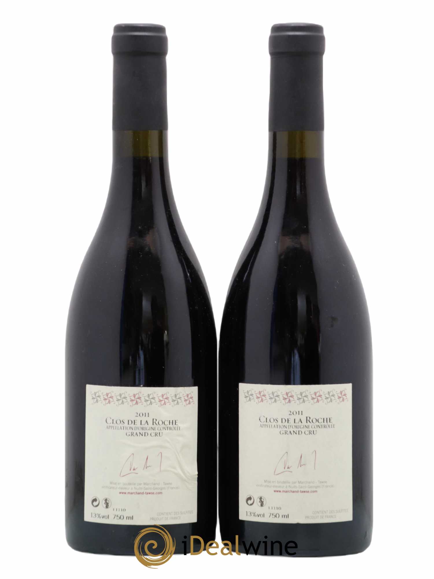 Clos de la Roche Grand Cru Domaine Marchand Tawse 2011 - Lot de 2 bouteilles - 1