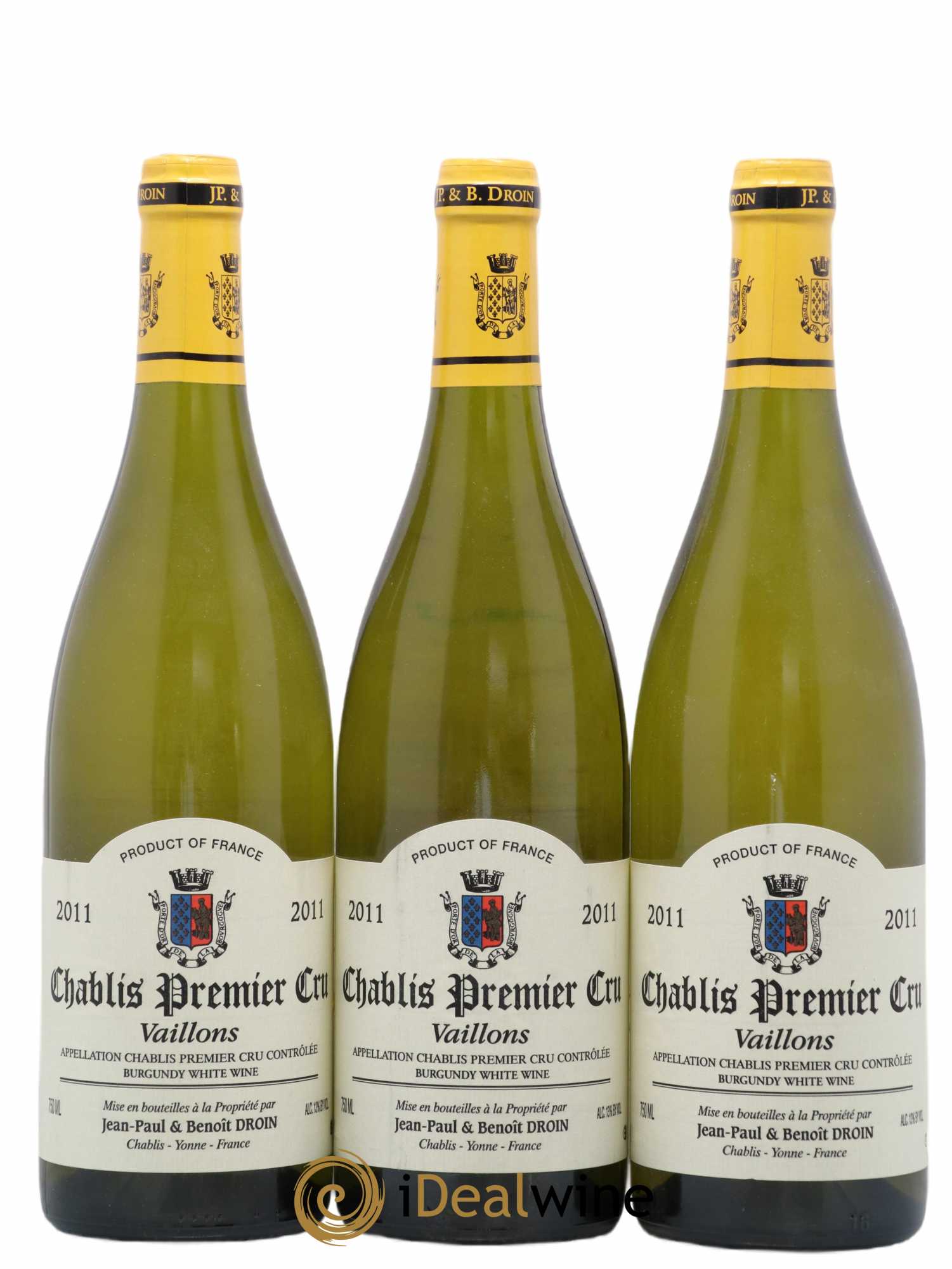 Chablis 1er Cru Vaillons Jean-Paul & Benoît Droin (Domaine) 2011 - Lot de 3 bouteilles - 0