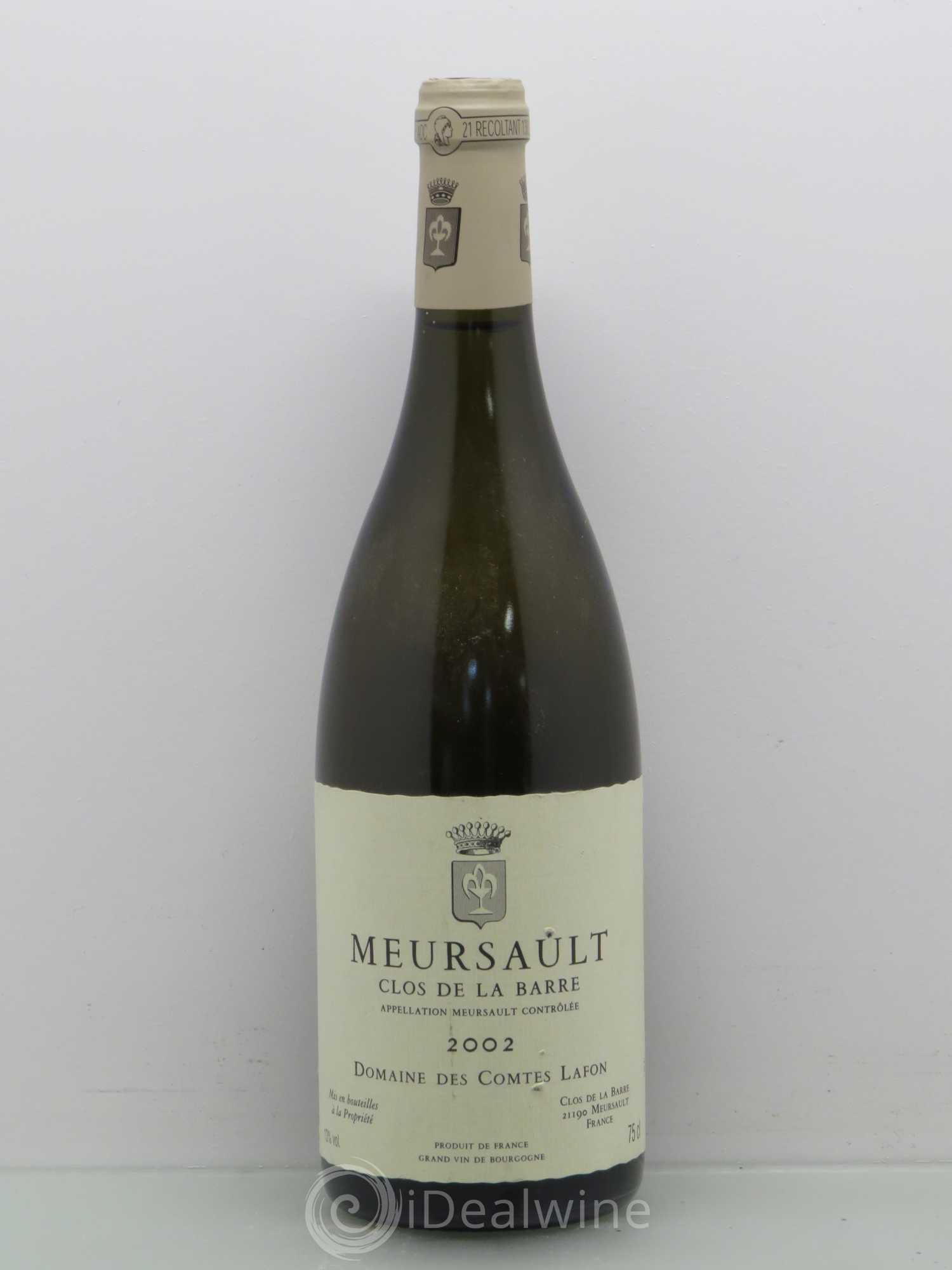 Meursault Clos de la Barre Comtes Lafon (Domaine des) 2002 - Lot de 1 bouteille - 0