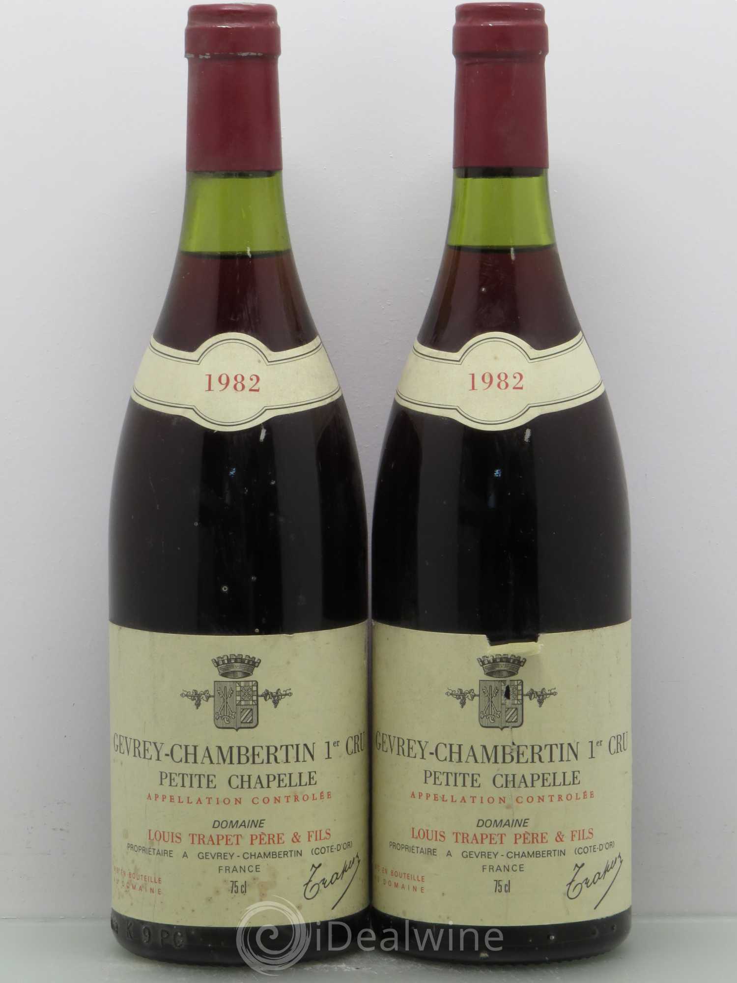 Gevrey-Chambertin 1er Cru Petite Chapelle Domaine Trapet 1982 - Lot de 2 bouteilles - 0