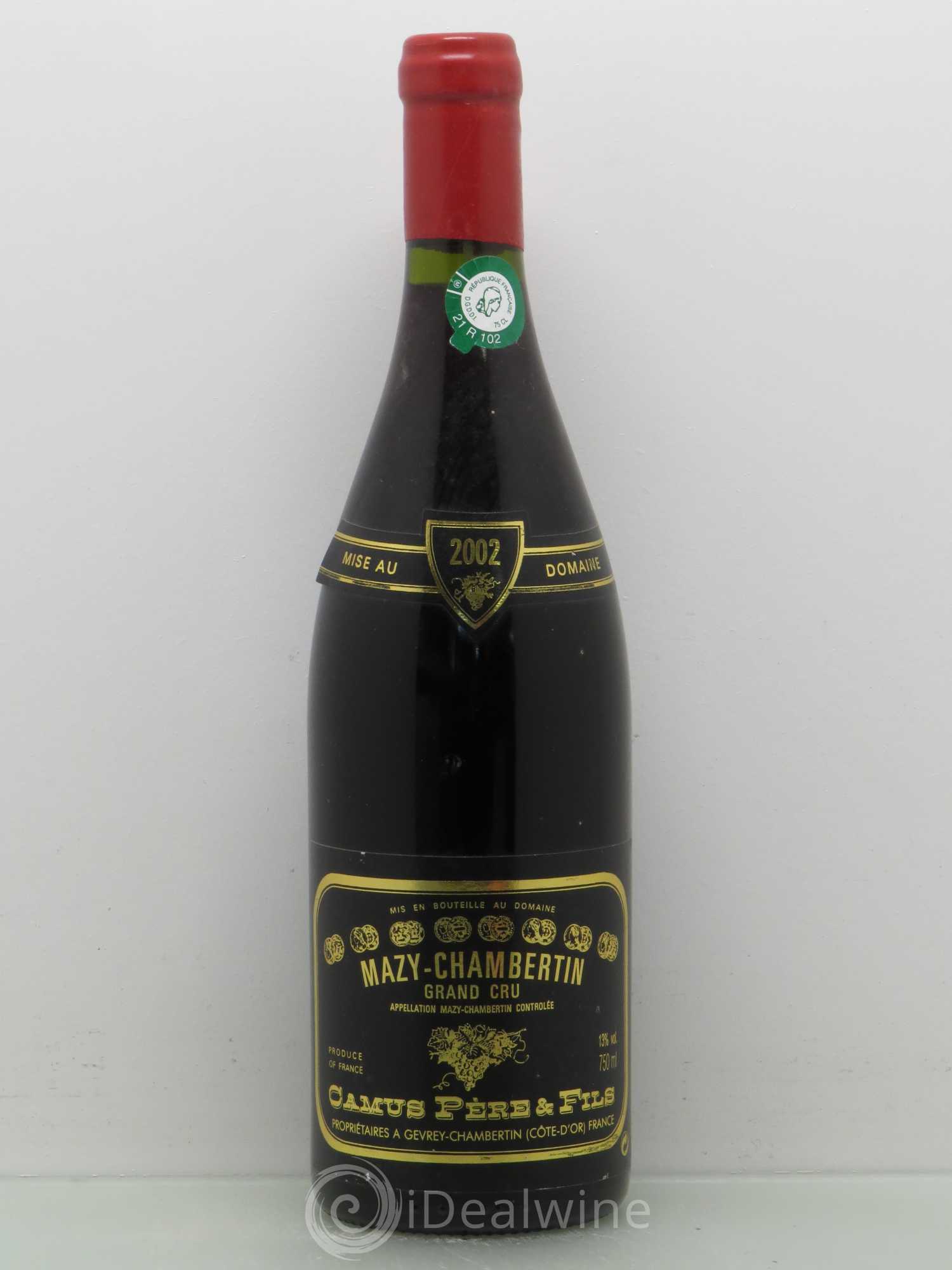 Mazis-Chambertin Grand Cru Domaine Camus Pere Et Fils 2002 - Posten von 1 Flasche - 0