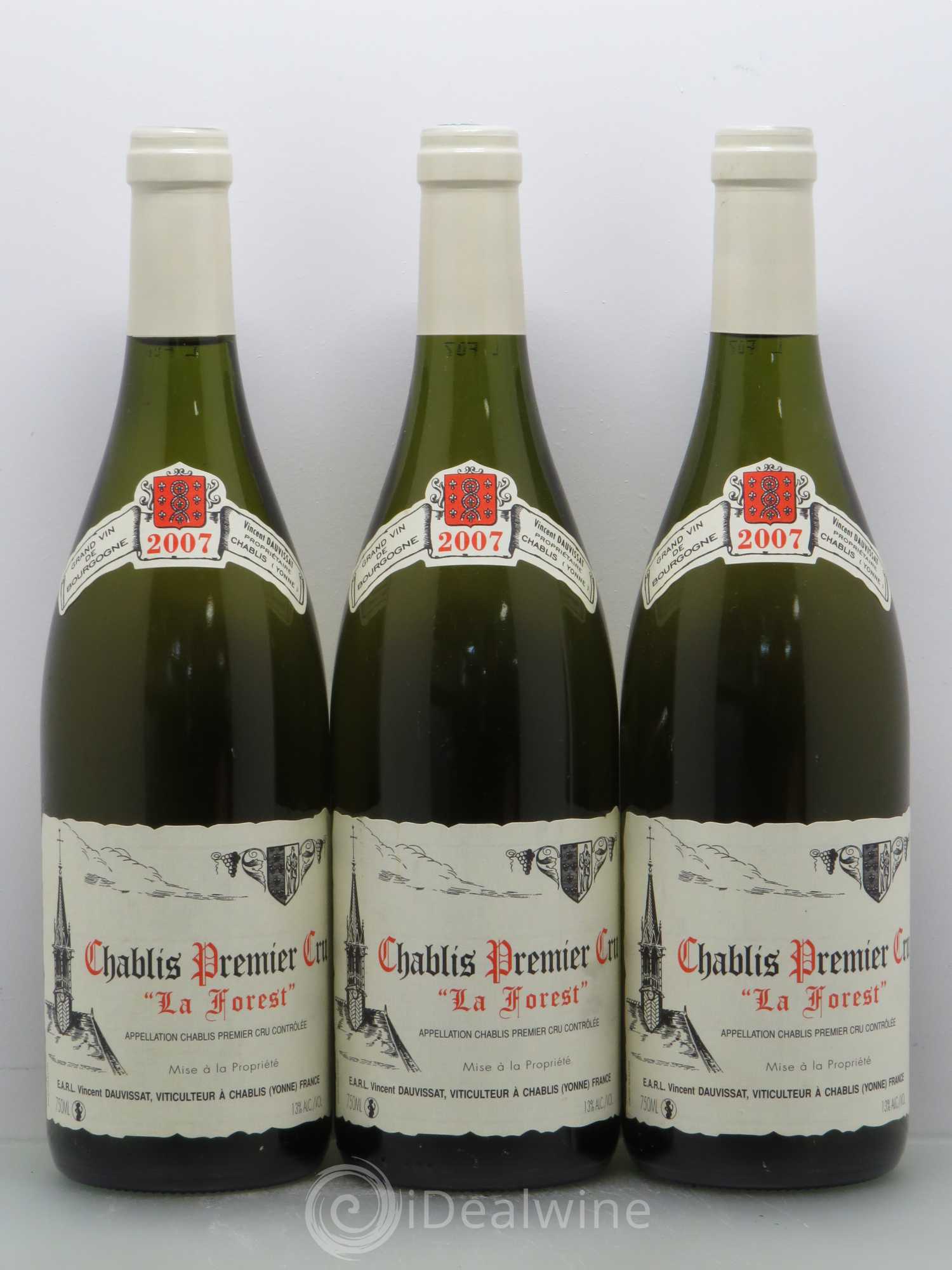 Chablis 1er Cru La Forest Vincent Dauvissat (Domaine) 2007 - Lot de 3 bouteilles - 0