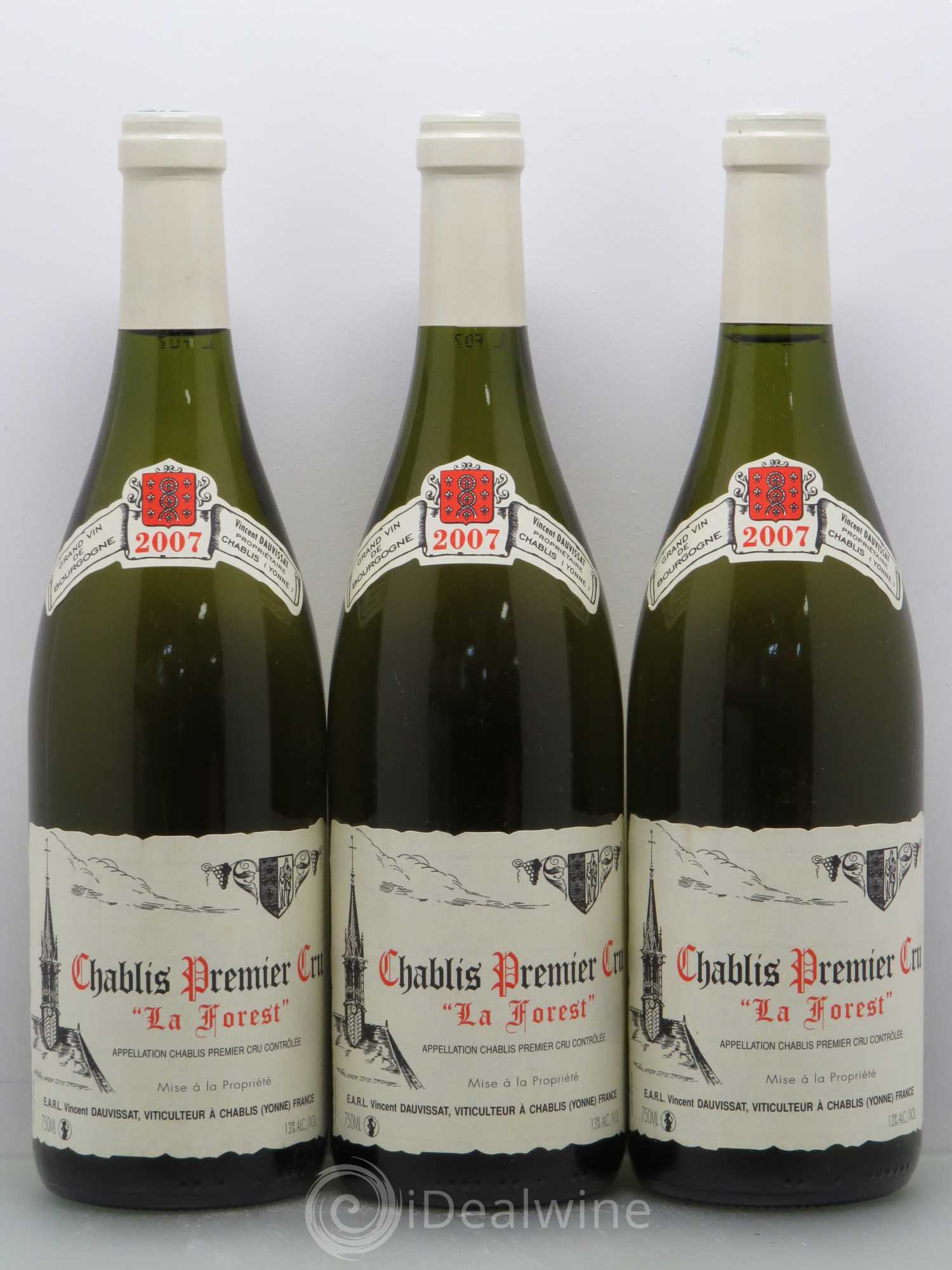 Chablis 1er Cru La Forest Vincent Dauvissat (Domaine) 2007 - Lot de 3 bouteilles - 0
