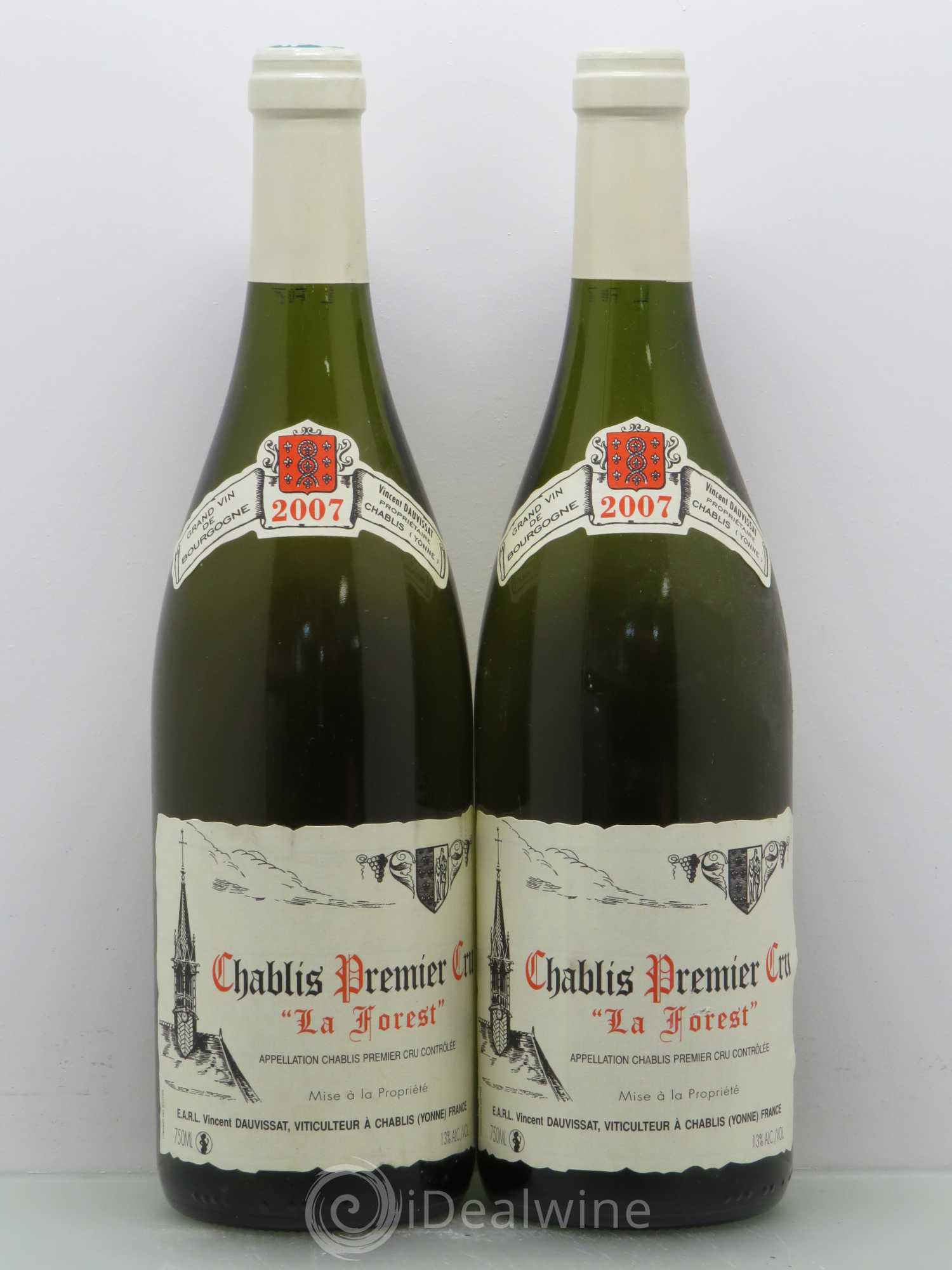 Chablis 1er Cru La Forest Vincent Dauvissat (Domaine) 2007 - Lot de 2 bouteilles - 0