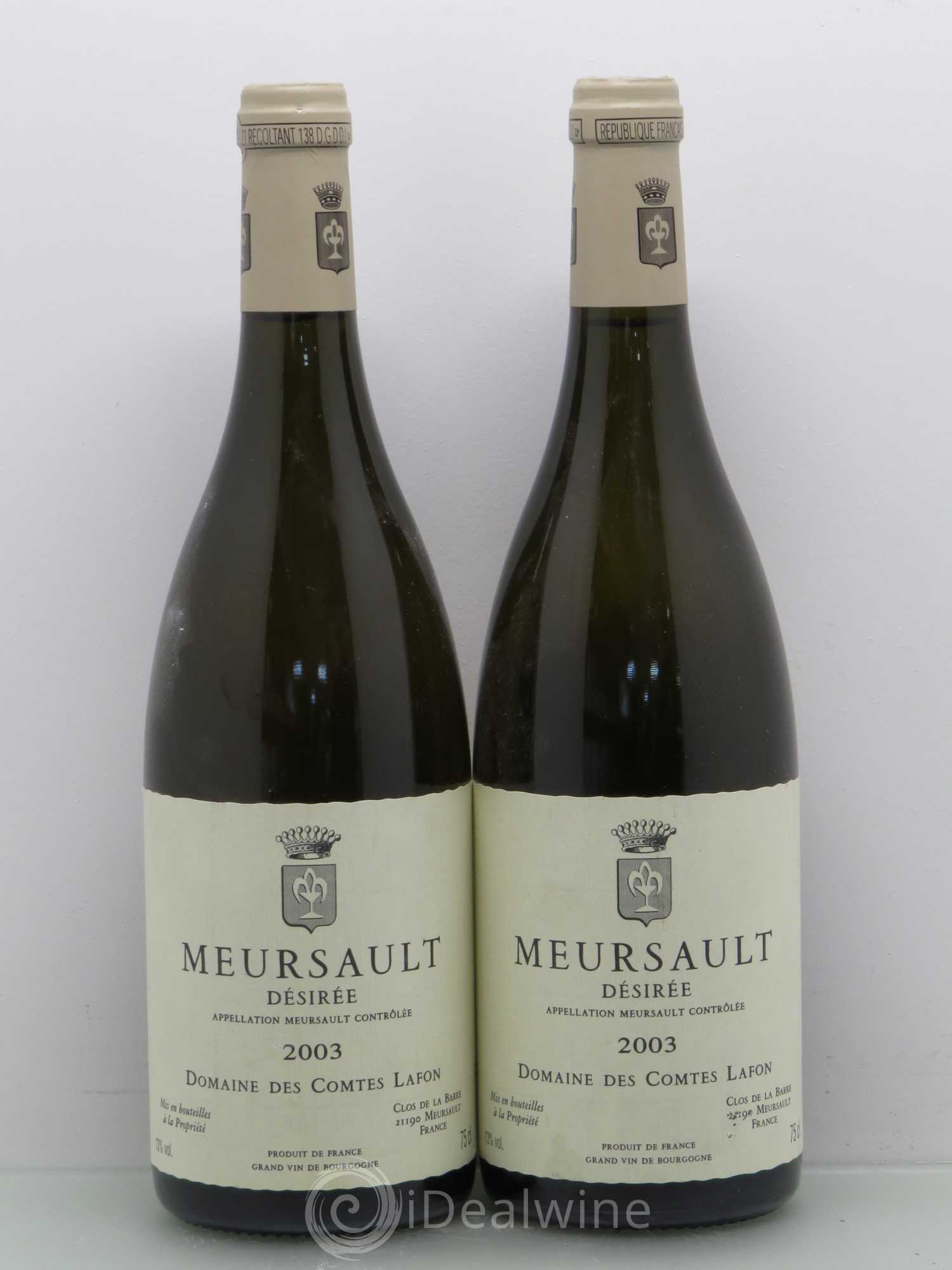 Meursault Désirée Comtes Lafon (Domaine des) 2003 - Lot de 2 bouteilles - 0