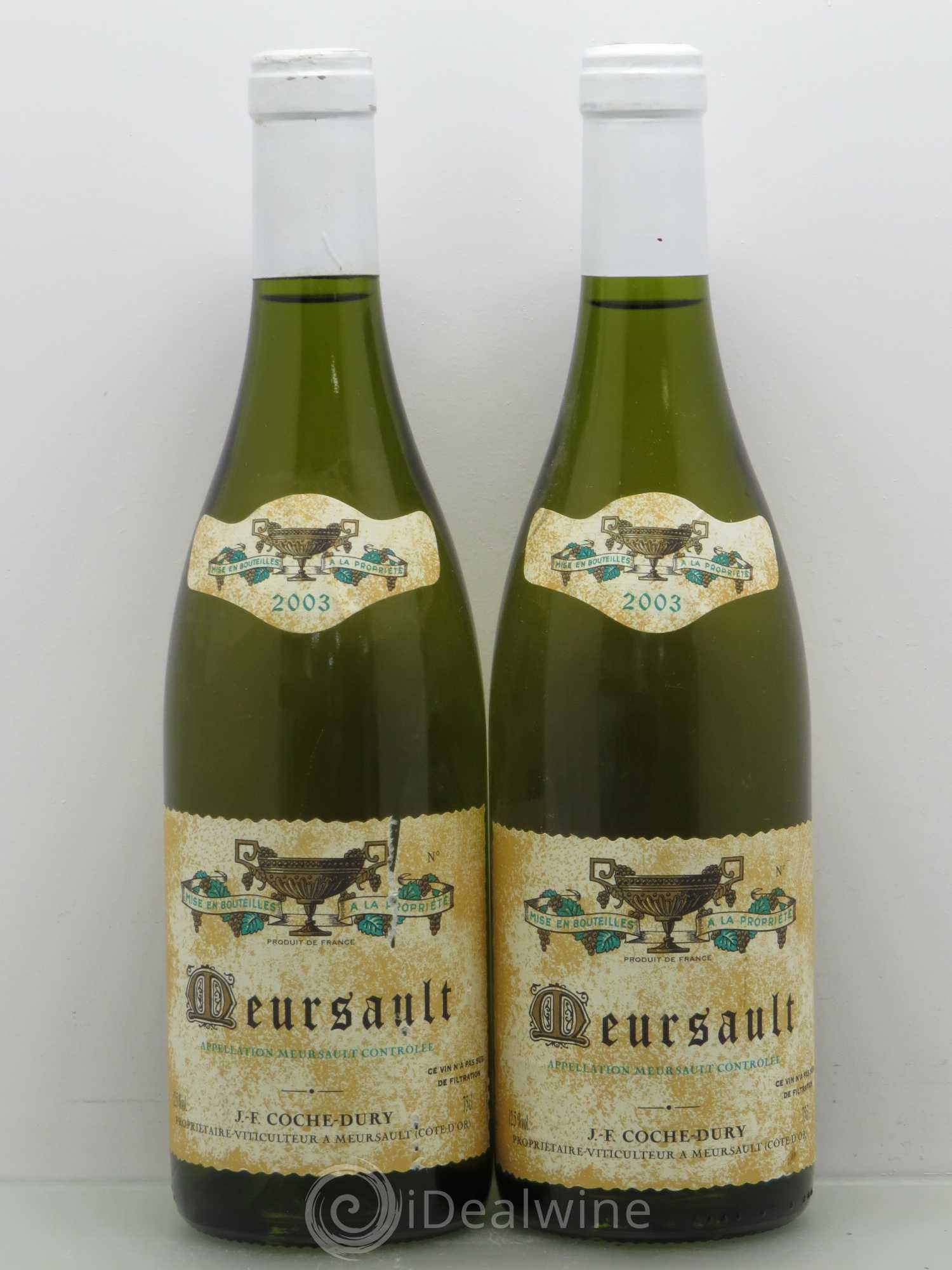 Meursault Coche Dury (Domaine) 2003 - Lot de 2 bouteilles - 0