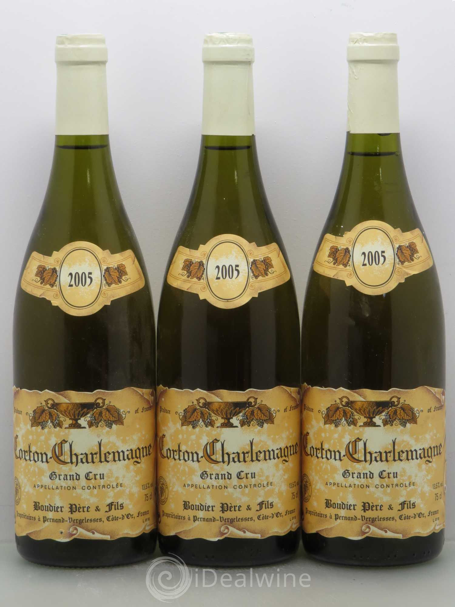 Corton-Charlemagne Grand Cru Domaine Boudier Pere Et Fils 2005 - Lot de 3 bouteilles - 0