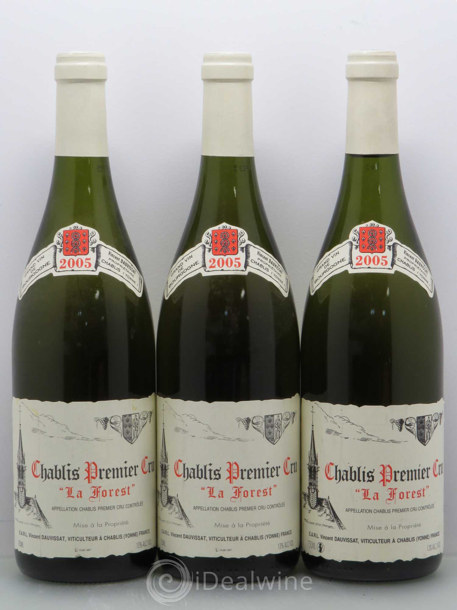 Chablis 1er Cru La Forest Vincent Dauvissat (Domaine) 2005 - Lot de 3 bouteilles - 0