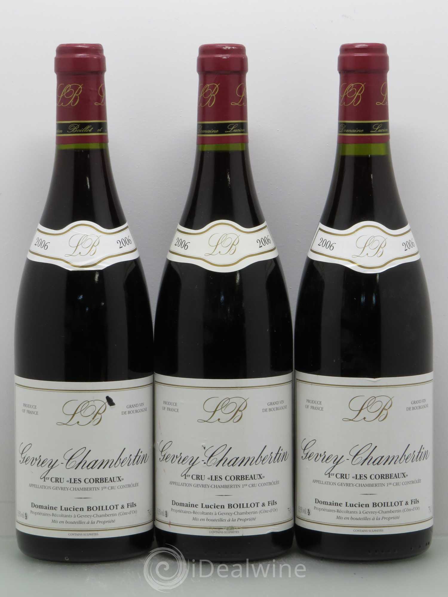 Gevrey-Chambertin 1er Cru Les Corbeaux Lucien Boillot & Fils (Domaine) 2006 - Lot de 3 bouteilles - 0