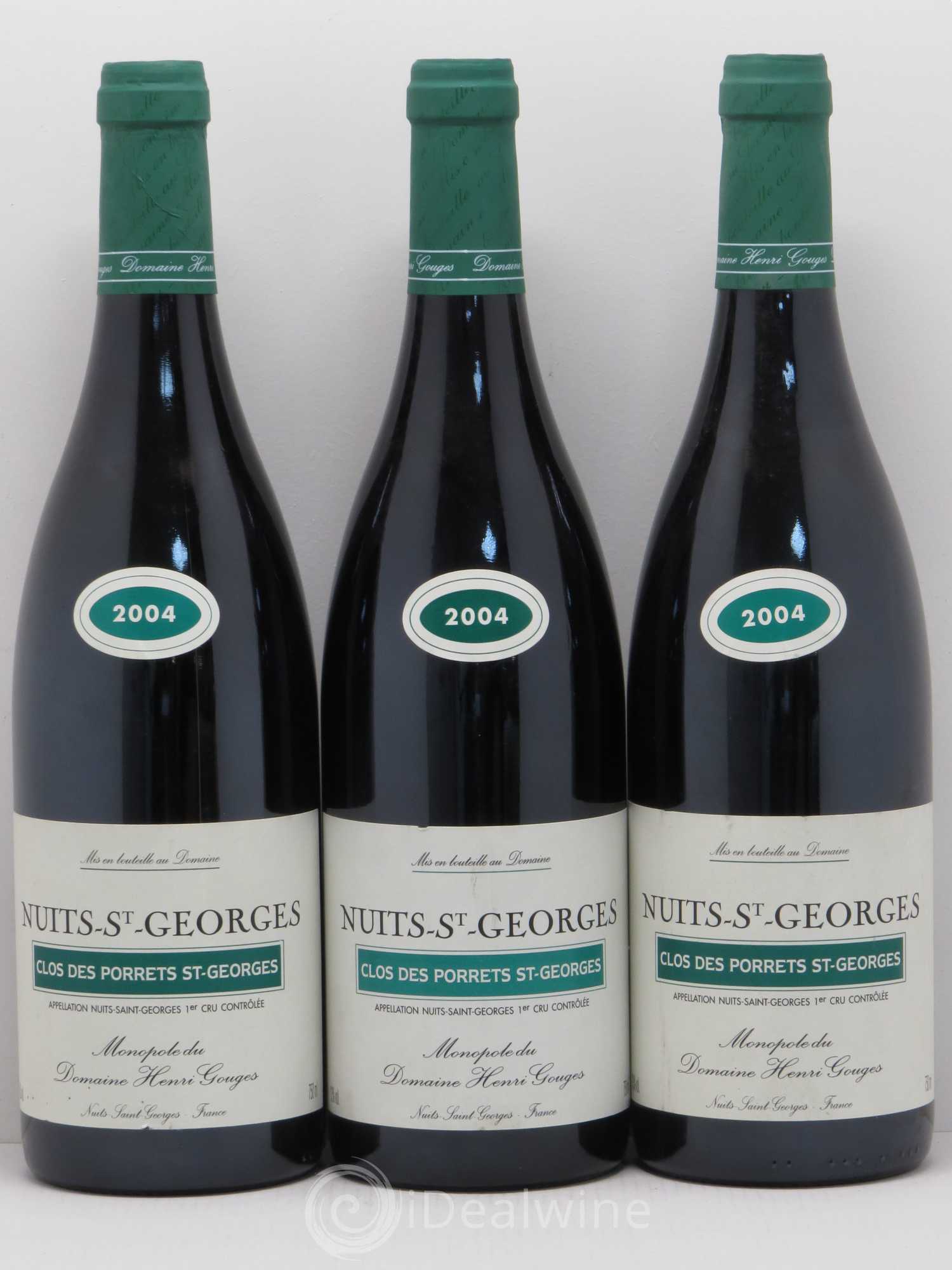 Nuits-Saint-Georges 1er Cru Clos des Porrets St Georges Henri Gouges 2004 - Lot de 3 bouteilles - 0