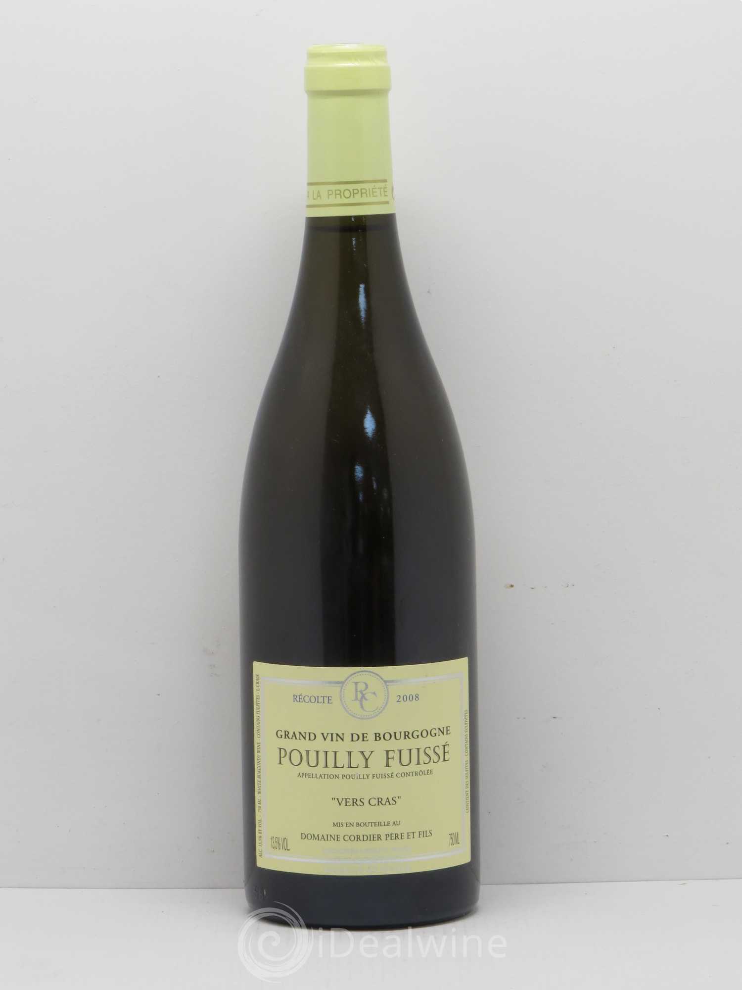 Pouilly-Fuissé Vers Cras Cordier 2008 - Posten von 1 Flasche - 0
