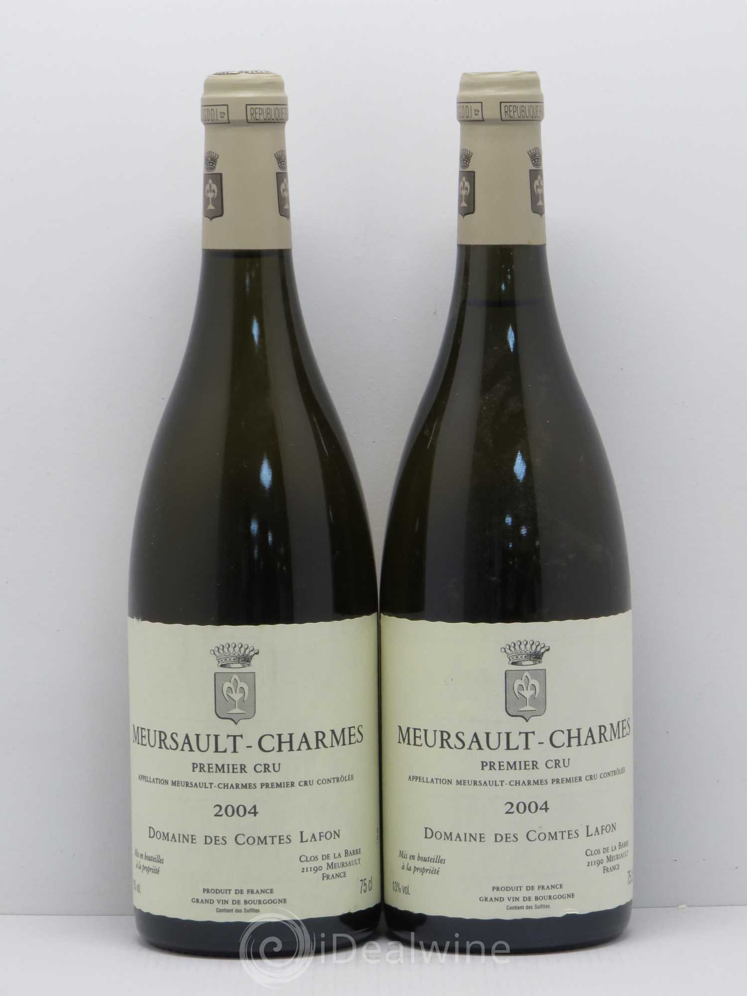 Meursault 1er Cru Charmes Comtes Lafon (Domaine des) 2004 - Lot de 2 bouteilles - 0