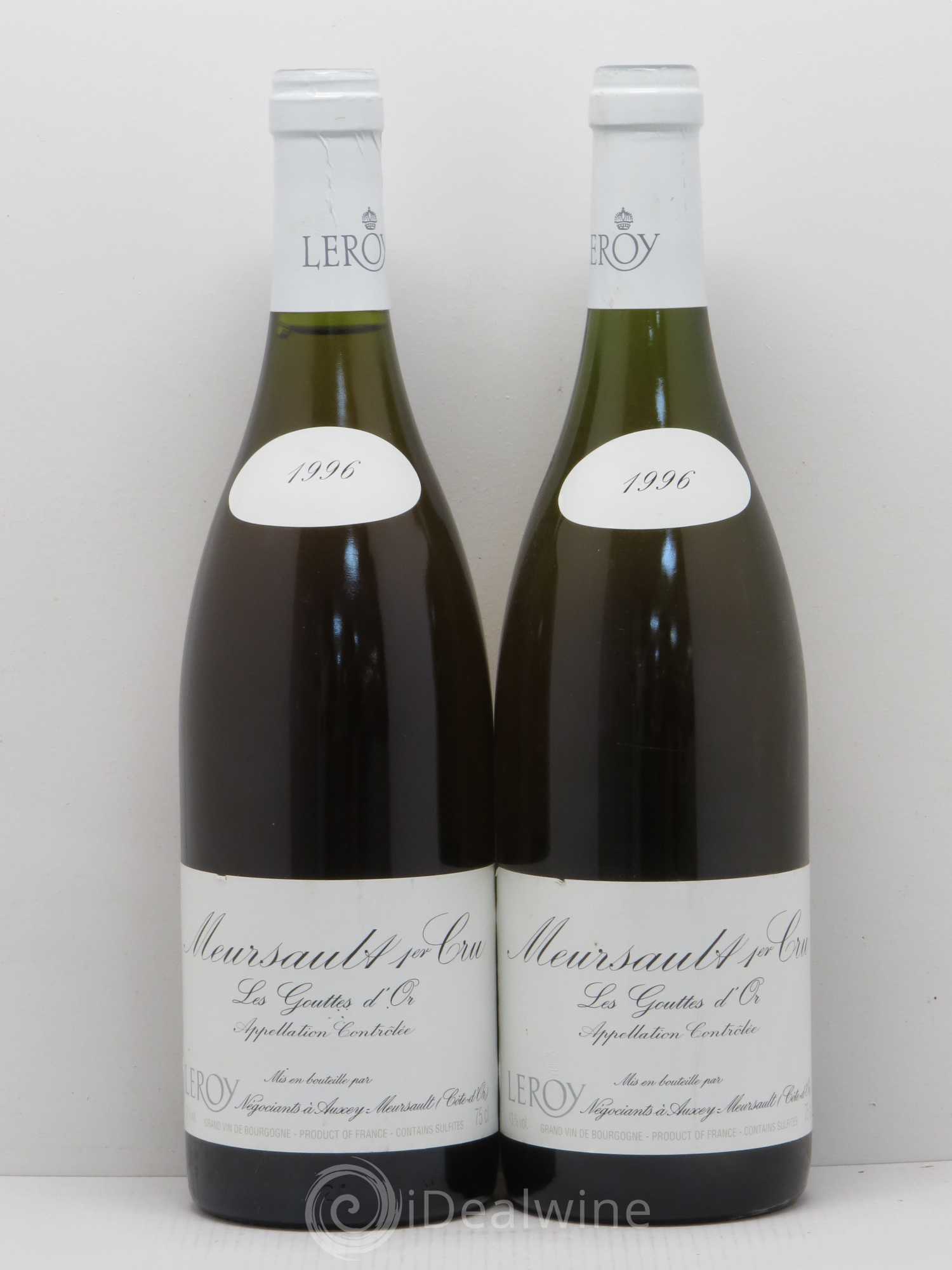 Meursault 1er Cru Les Gouttes d'Or - Leroy SA (sans prix de réserve) 1996 - Posten von 2 Flaschen - 0