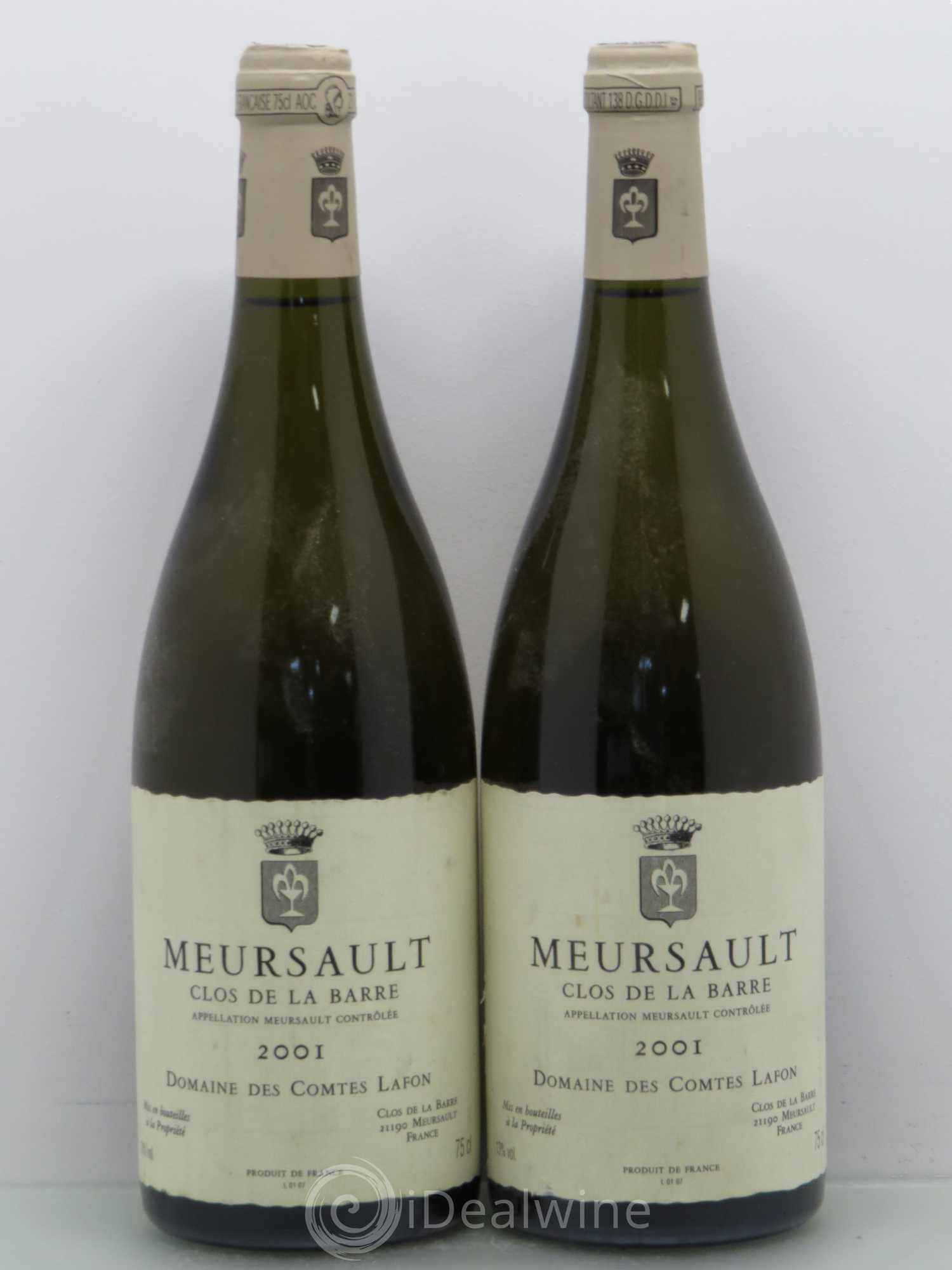 Meursault Clos de la Barre Comtes Lafon (Domaine des) 2001 - Lot de 2 bouteilles - 0