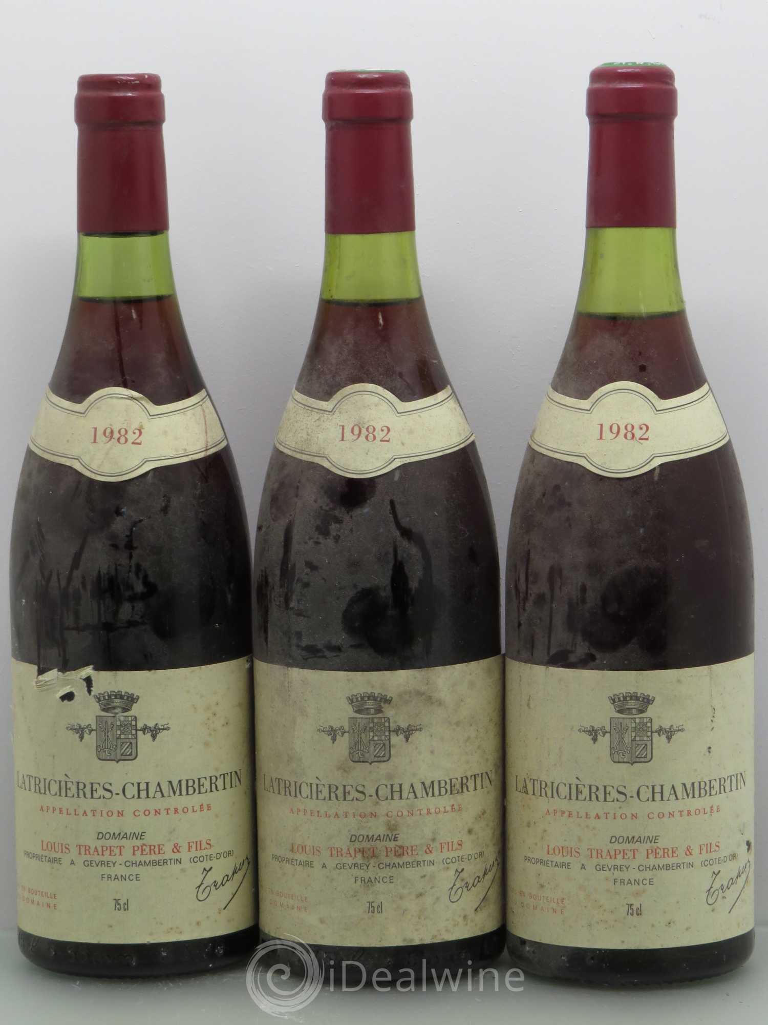 Latricières-Chambertin Grand Cru Domaine Trapet 1982 - Lot de 3 bouteilles - 0