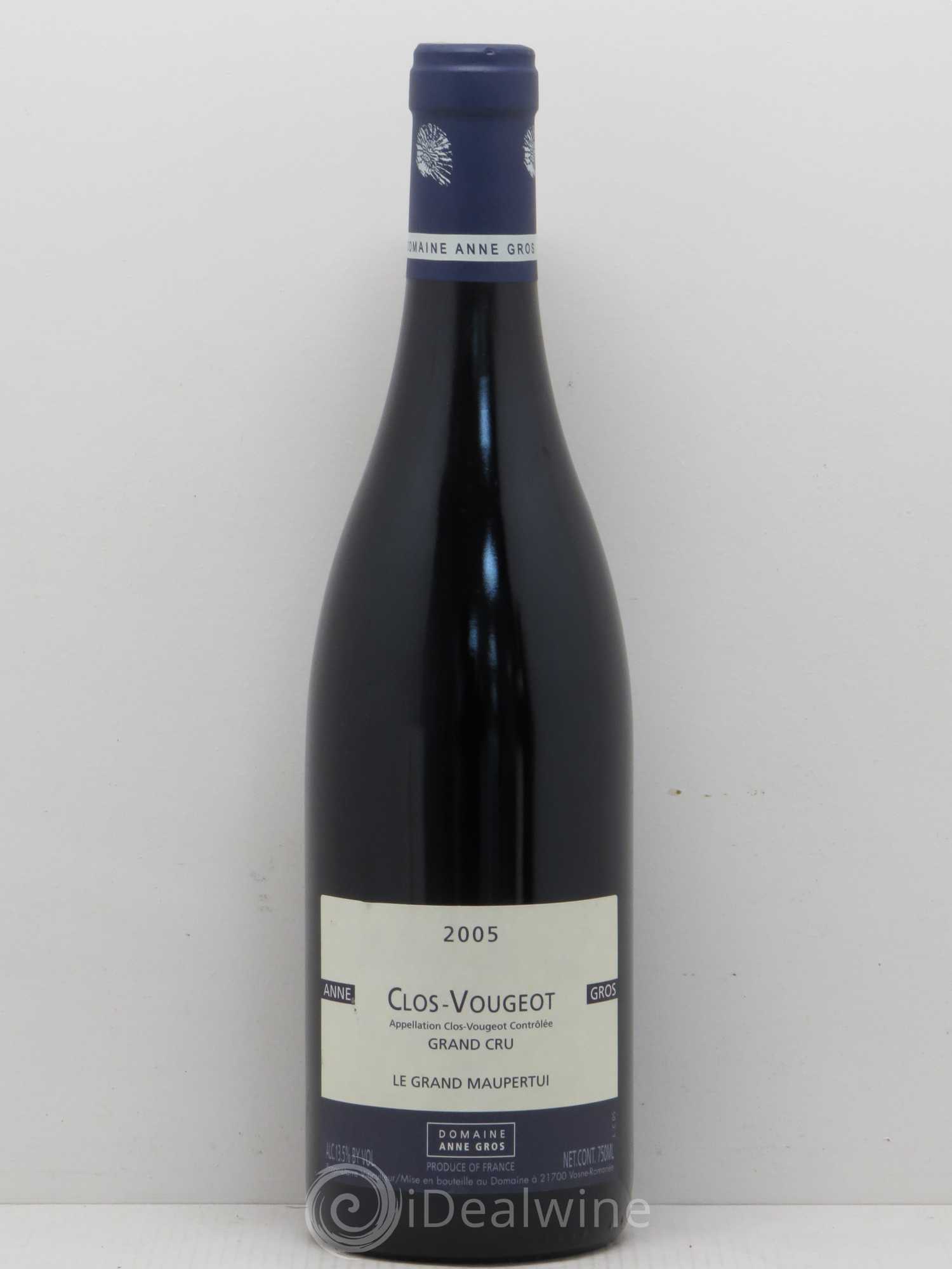 Clos de Vougeot Grand Cru Le Grand Maupertui Anne Gros 2005 - Lot de 1 bouteille - 0
