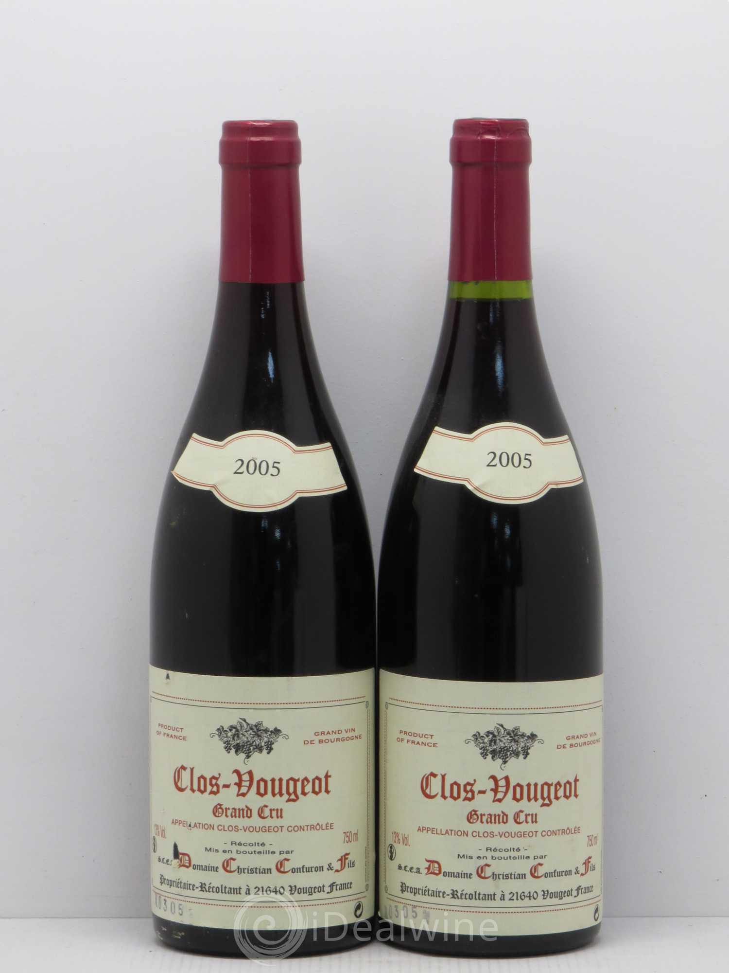 Clos de Vougeot Grand Cru Christian Confuron 2005 - Lot de 2 bouteilles - 0