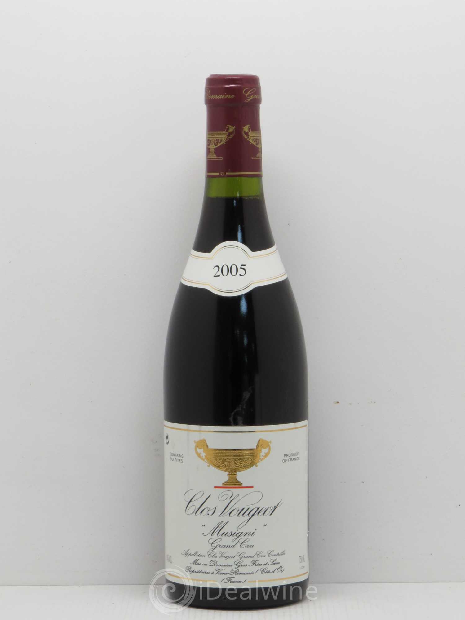 Clos de Vougeot Grand Cru Musigni Gros Frère & Soeur 2005 - Lot de 1 bouteille - 0