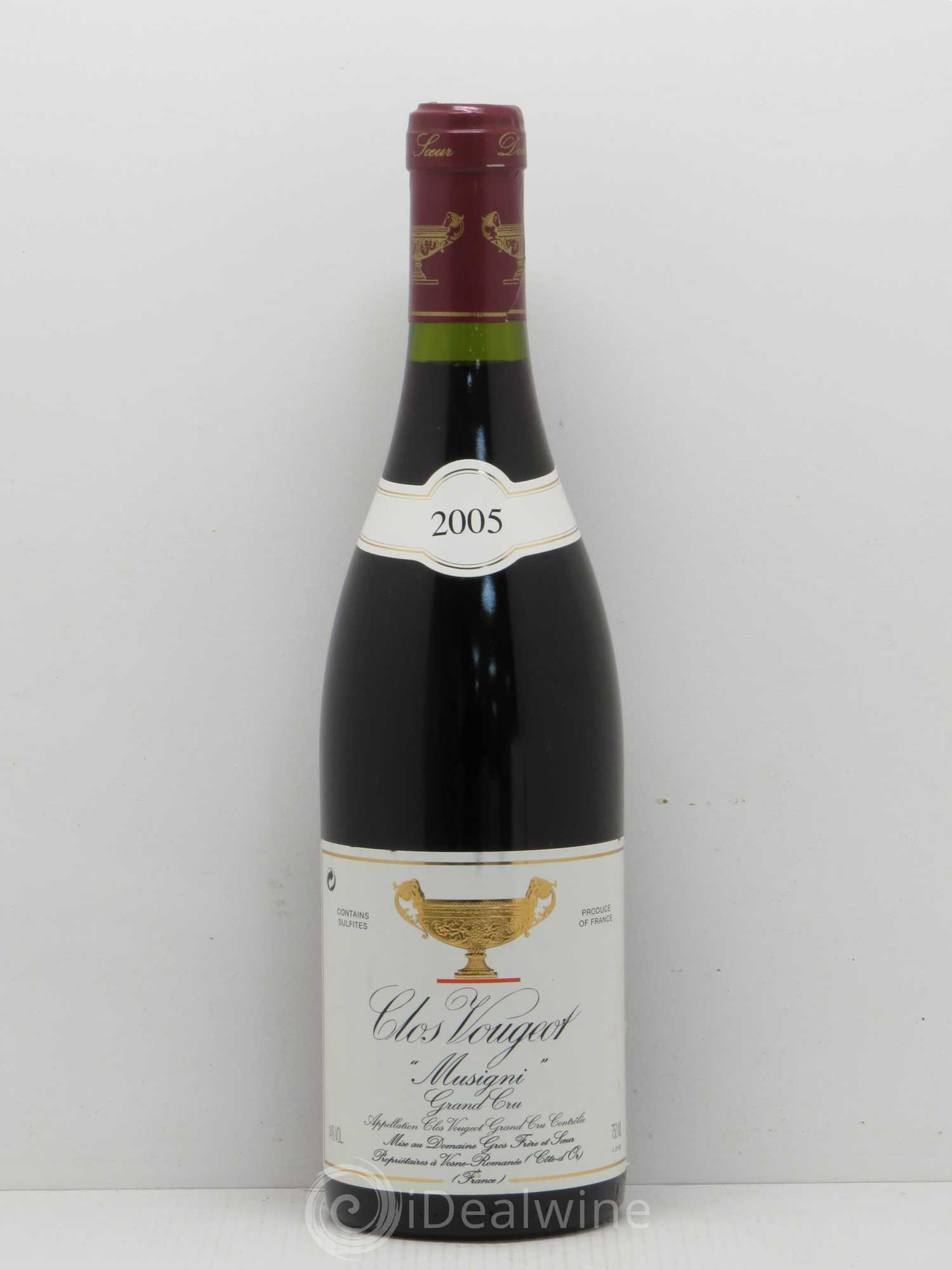 Clos de Vougeot Grand Cru Musigni Gros Frère & Soeur 2005 - Lot de 1 bouteille - 0
