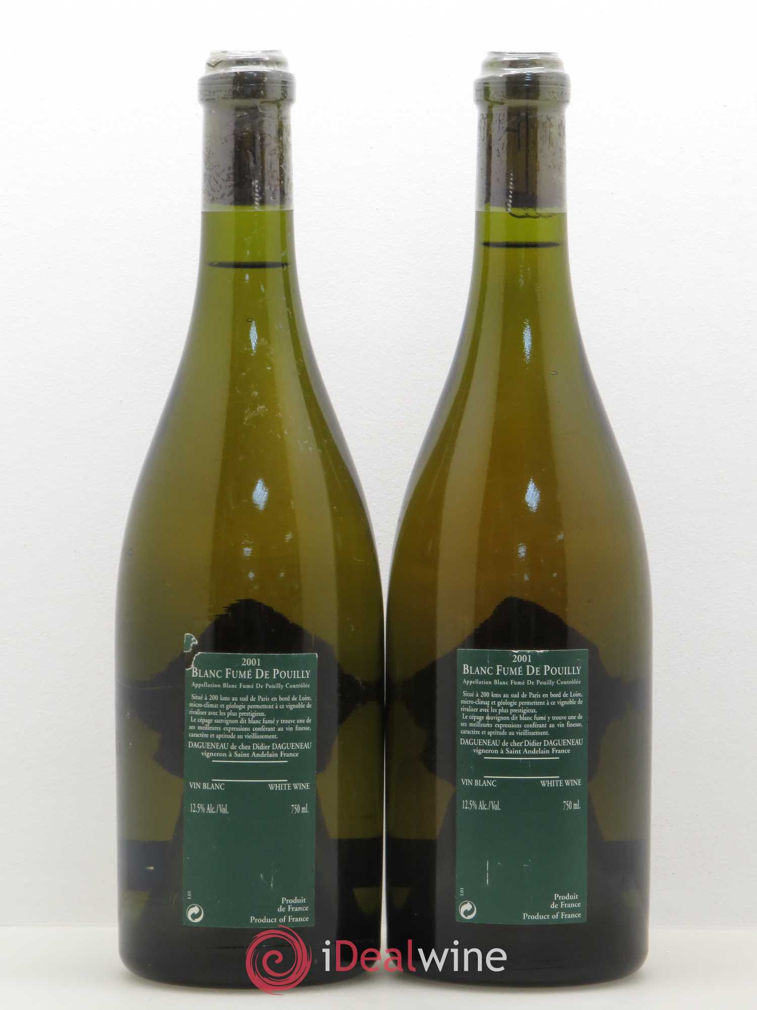 Vin de France (anciennement Pouilly-Fumé) Silex Dagueneau (Domaine Didier - Louis-Benjamin) 2001 - Lot de 2 bouteilles - 1