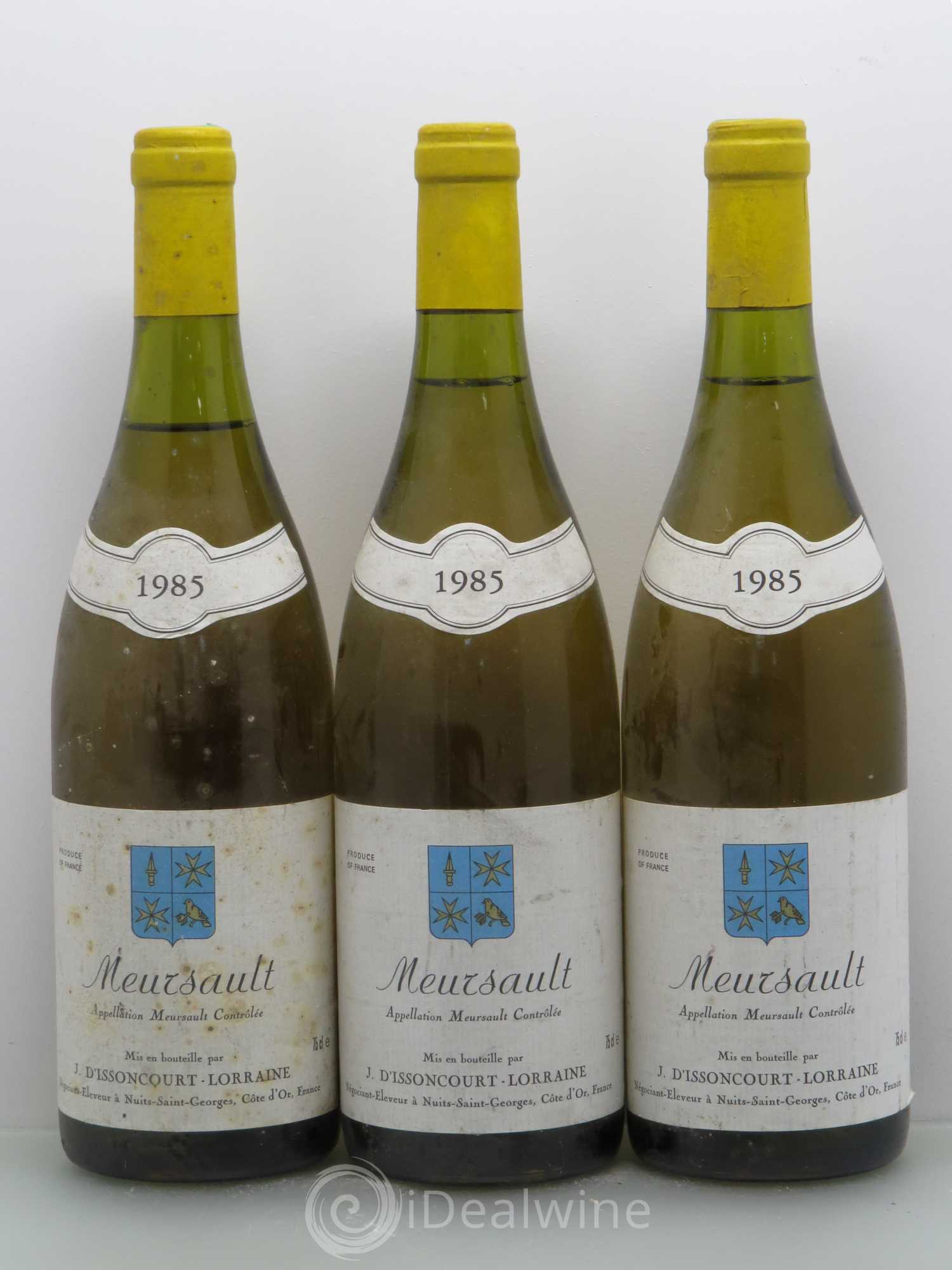 Meursault Négociant d'Issoncourt-Lorraine 1985 - Posten von 3 Flaschen - 0